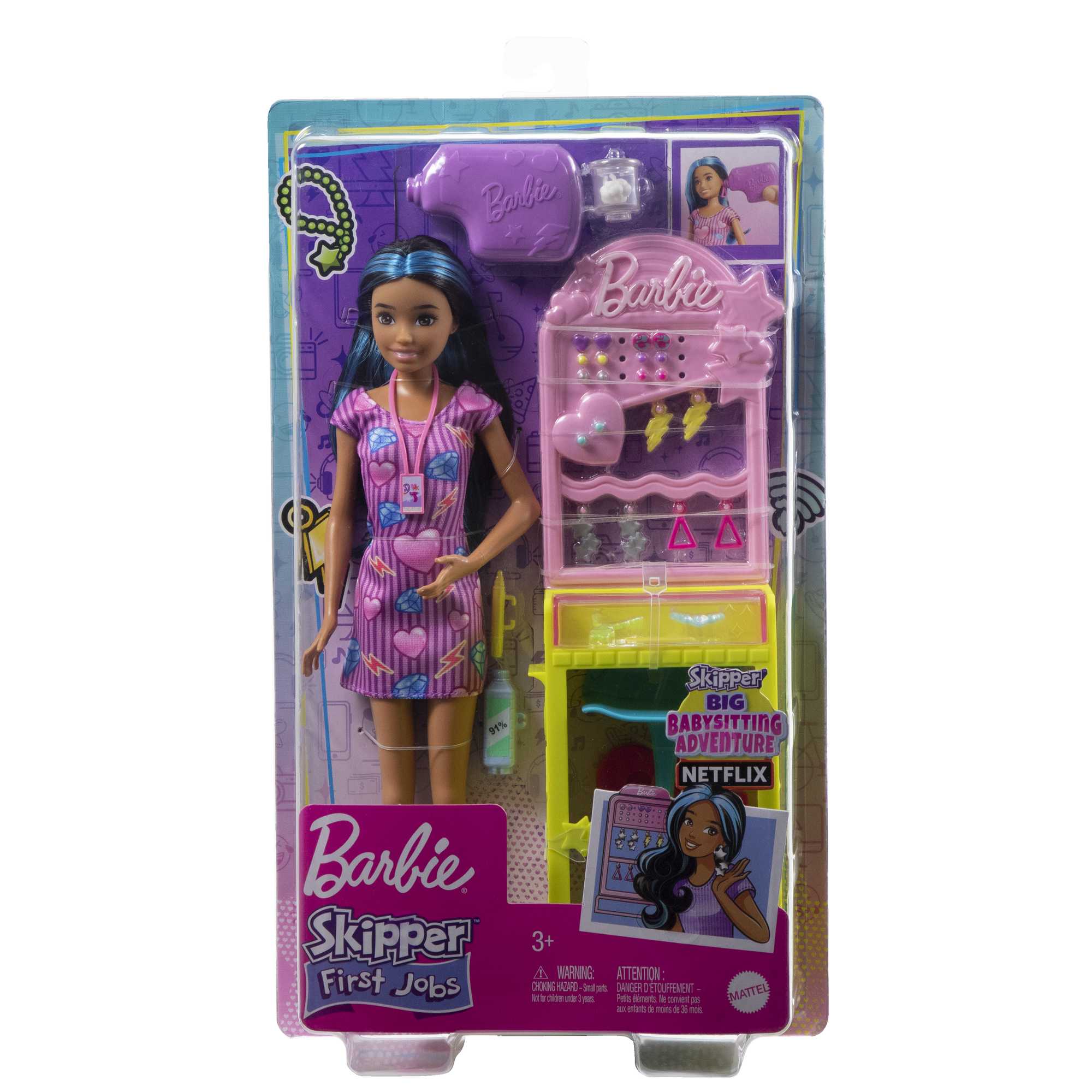 Barbie Toys, Skipper Doll And Ear-Piercer Set With Piercing Tool And Accessories, First Jobs - Image 6