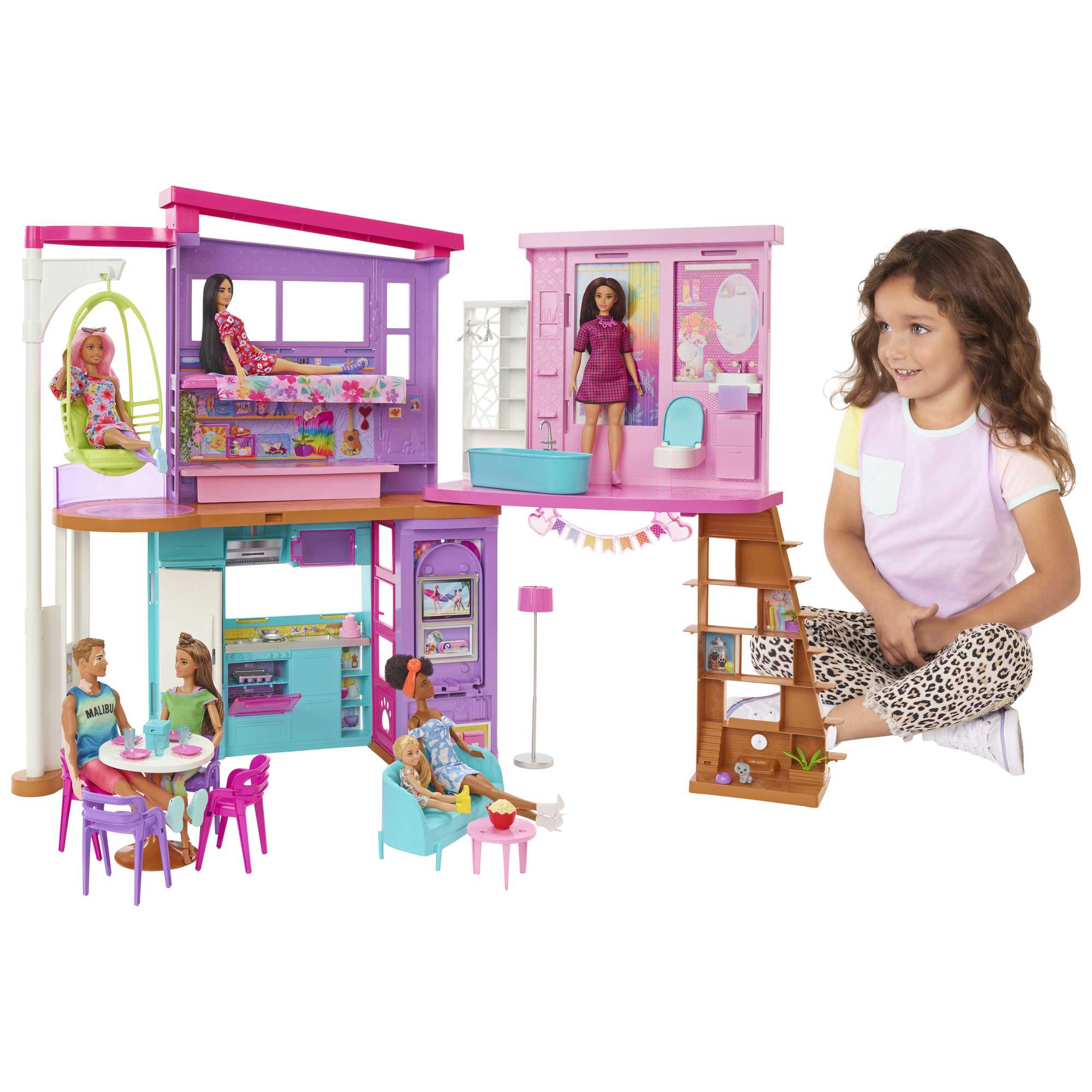 Barbie Vacation House Playset With 30+ Pieces, Toy For 3 Year Olds & Up - Image 2