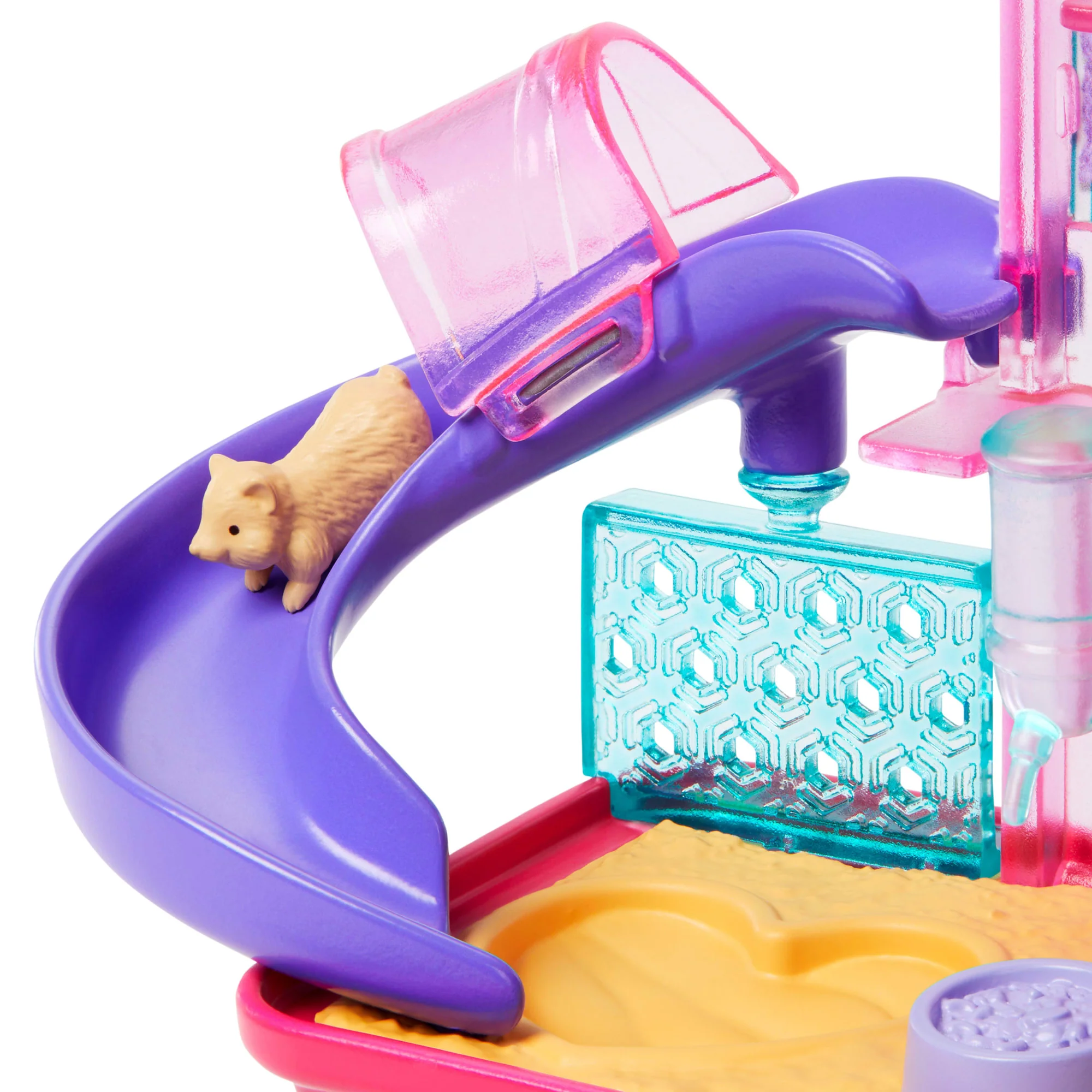 Barbie World Hamster Pet Playground Playset With 9 Pieces Including Wheel, Hamsters, & Food Accessories - Image 4