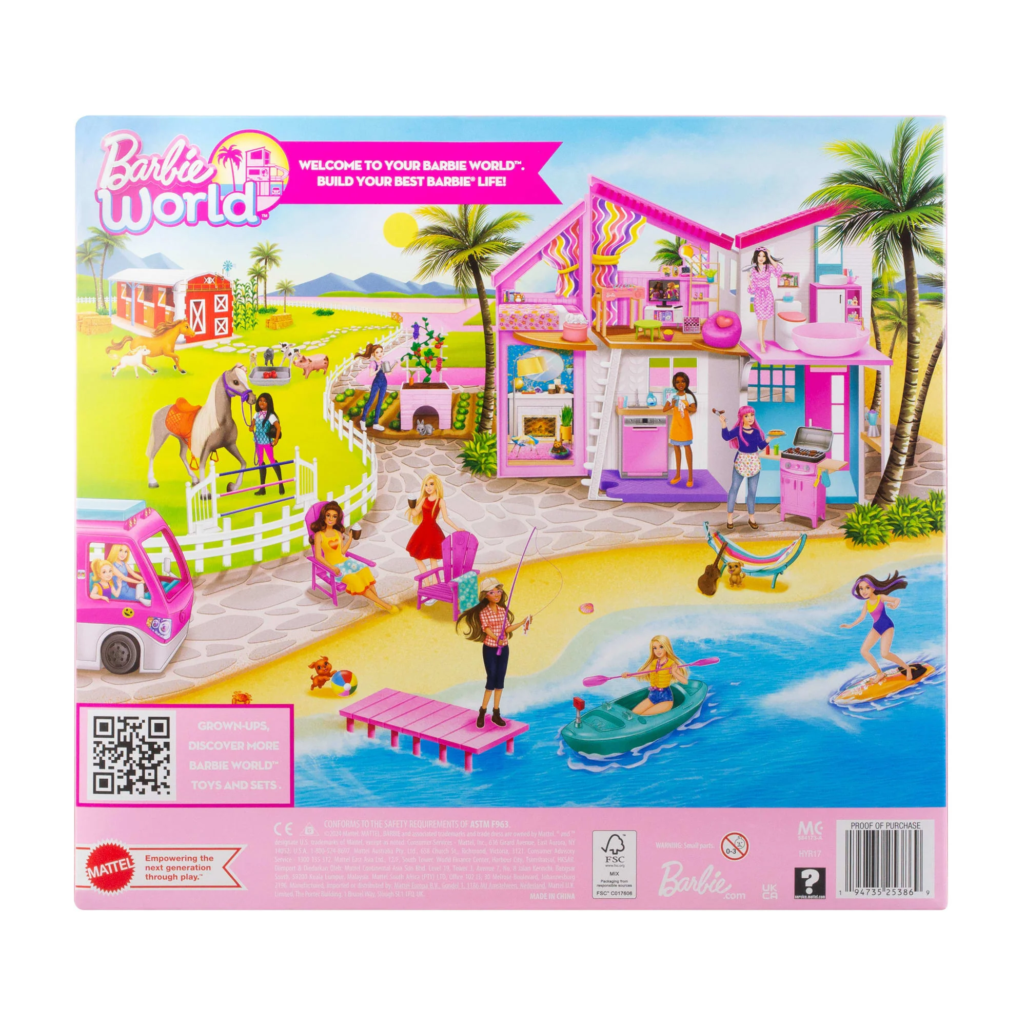 Barbie World Horse Stable Playset With Toy Horse, Jump, & Accessories, 7-Piece Set - Image 6