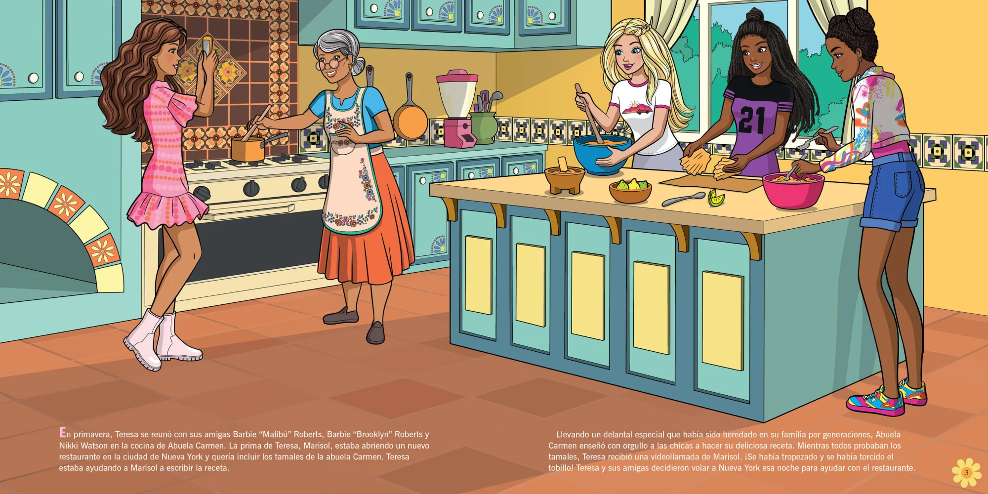 Barbie And Teresea: Recipe For Friendship Paperback Book & 2 Sticker Sheets, Spanish-Language - Image 5