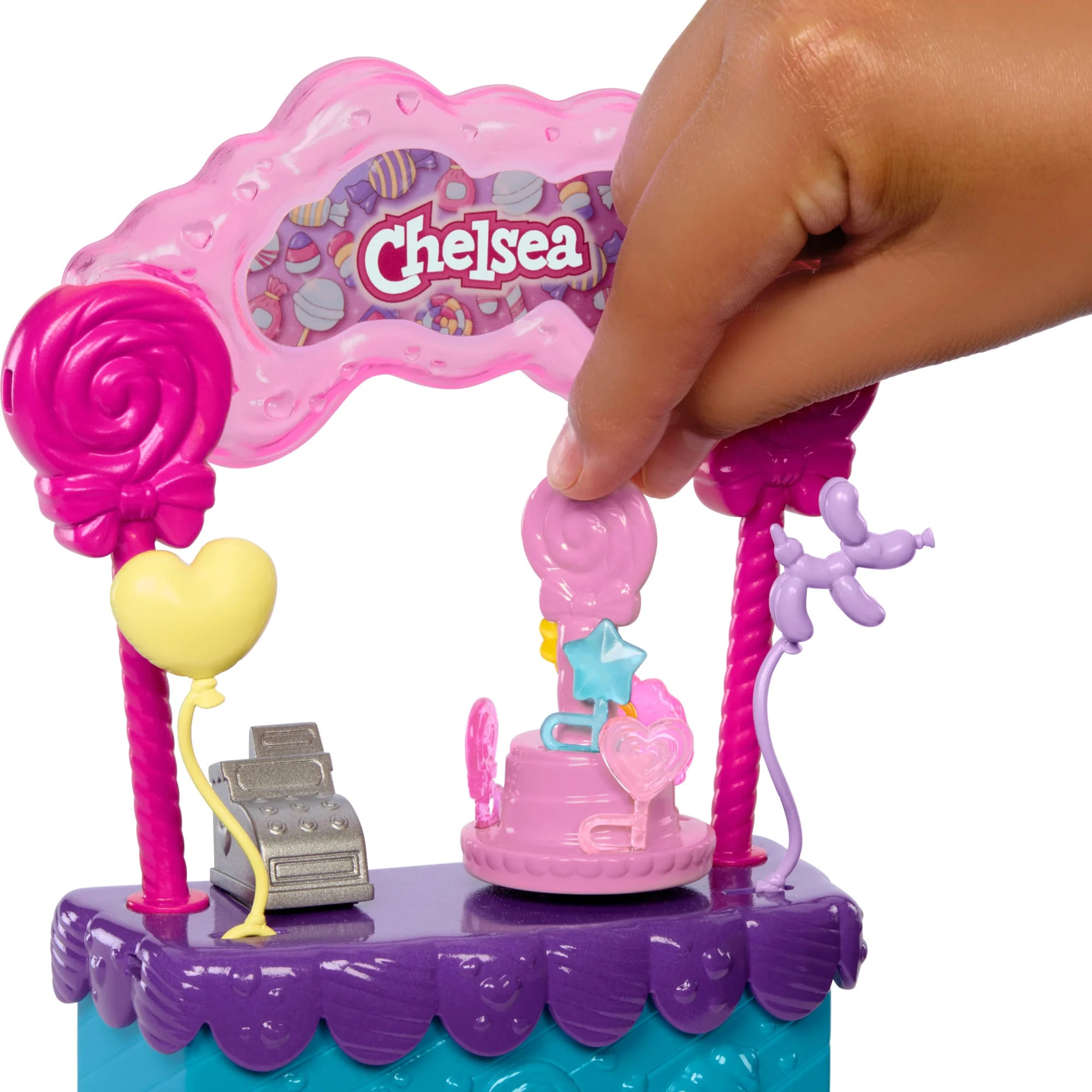 Barbie  Poupée Chelsea et Kiosque à Sucettes et Bonbons, 10Éléments - Image 3