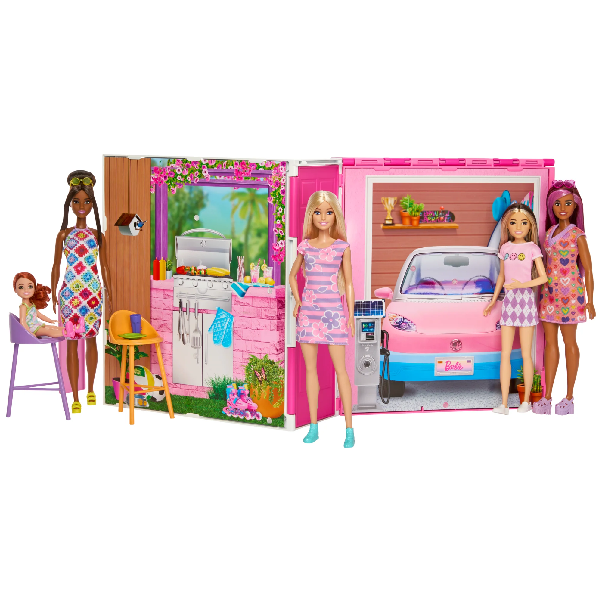 Barbie Maison Portative et Poupée, 4Pièces, 11Accessoires - Image 3