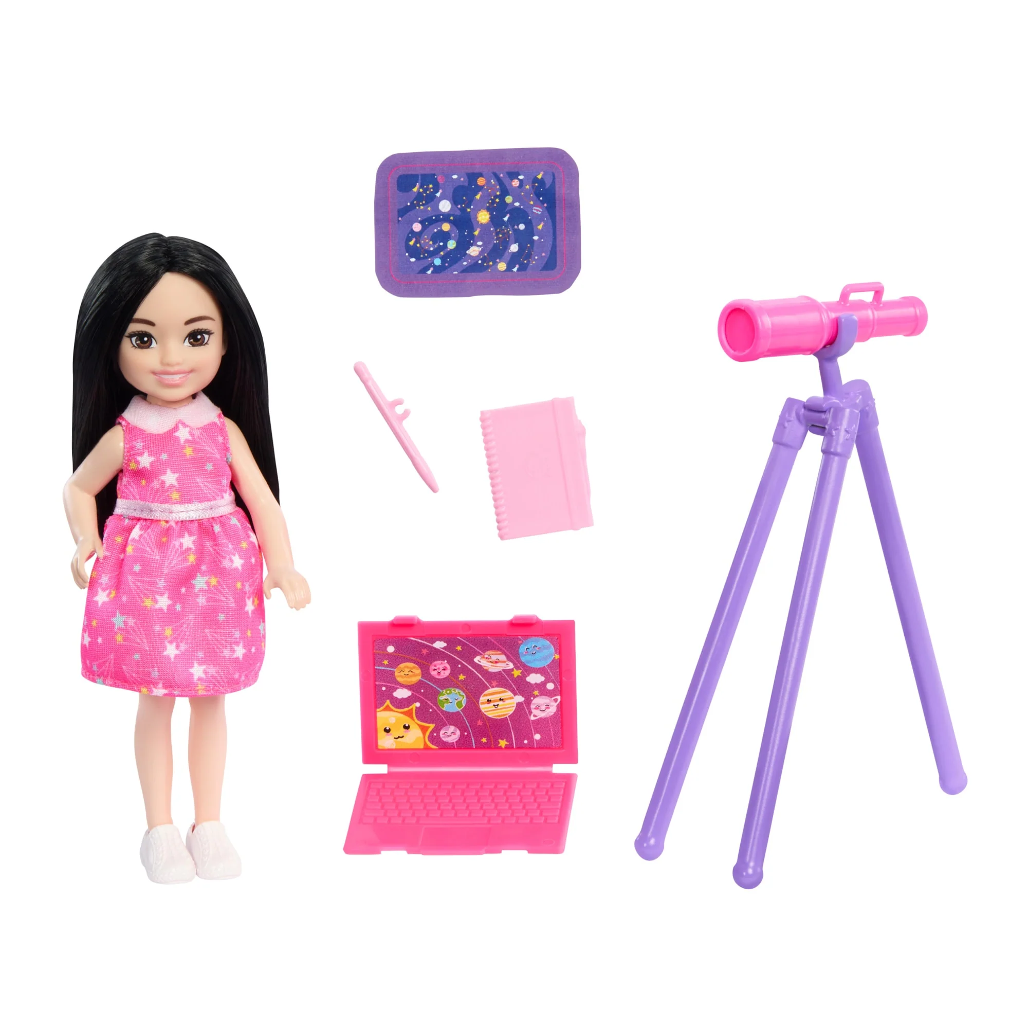 Barbie Chelsea Poupée Astronome et Accessoires, Brunette