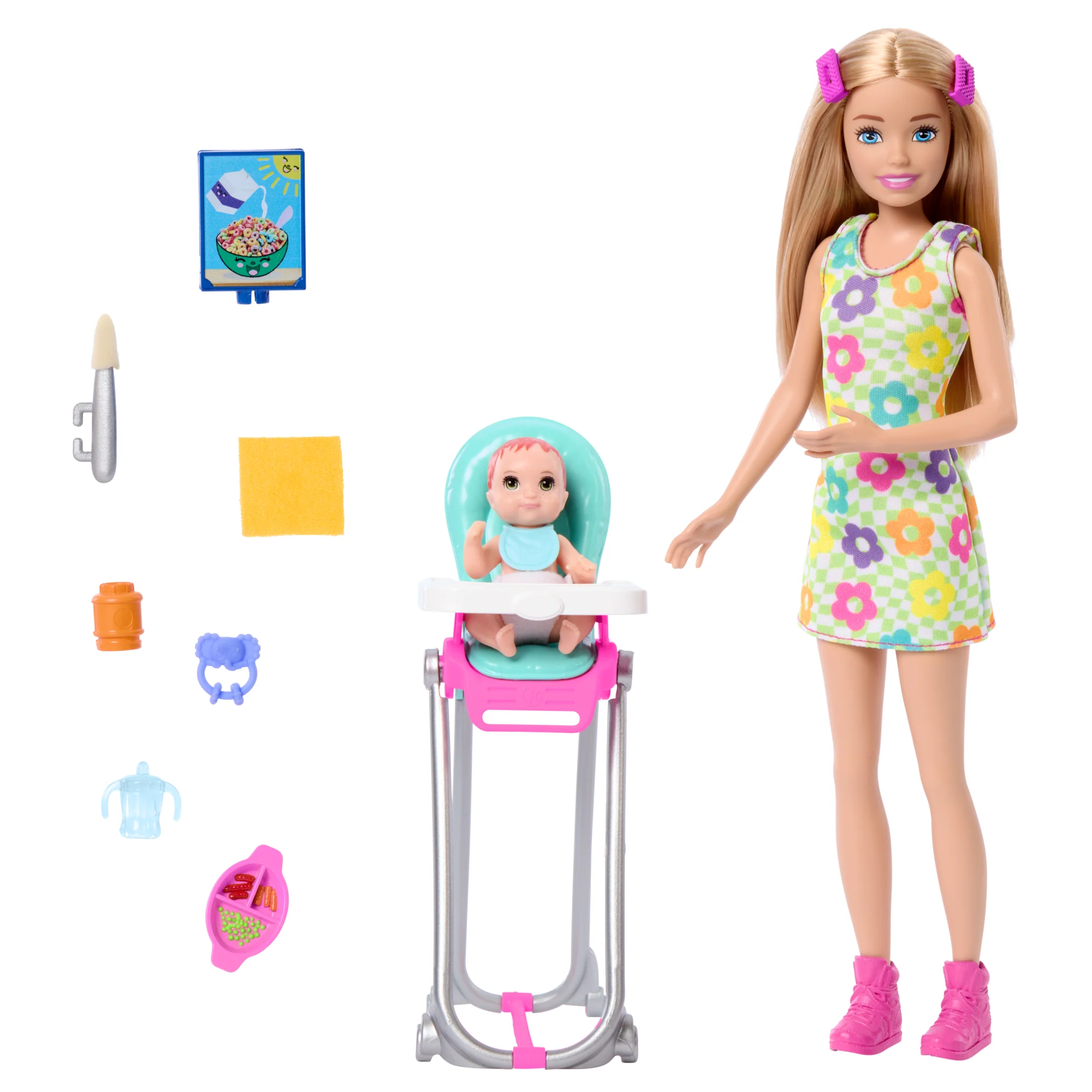Barbie Skipper Babysitters Inc. Coffret Poupée, Bébé et Access.