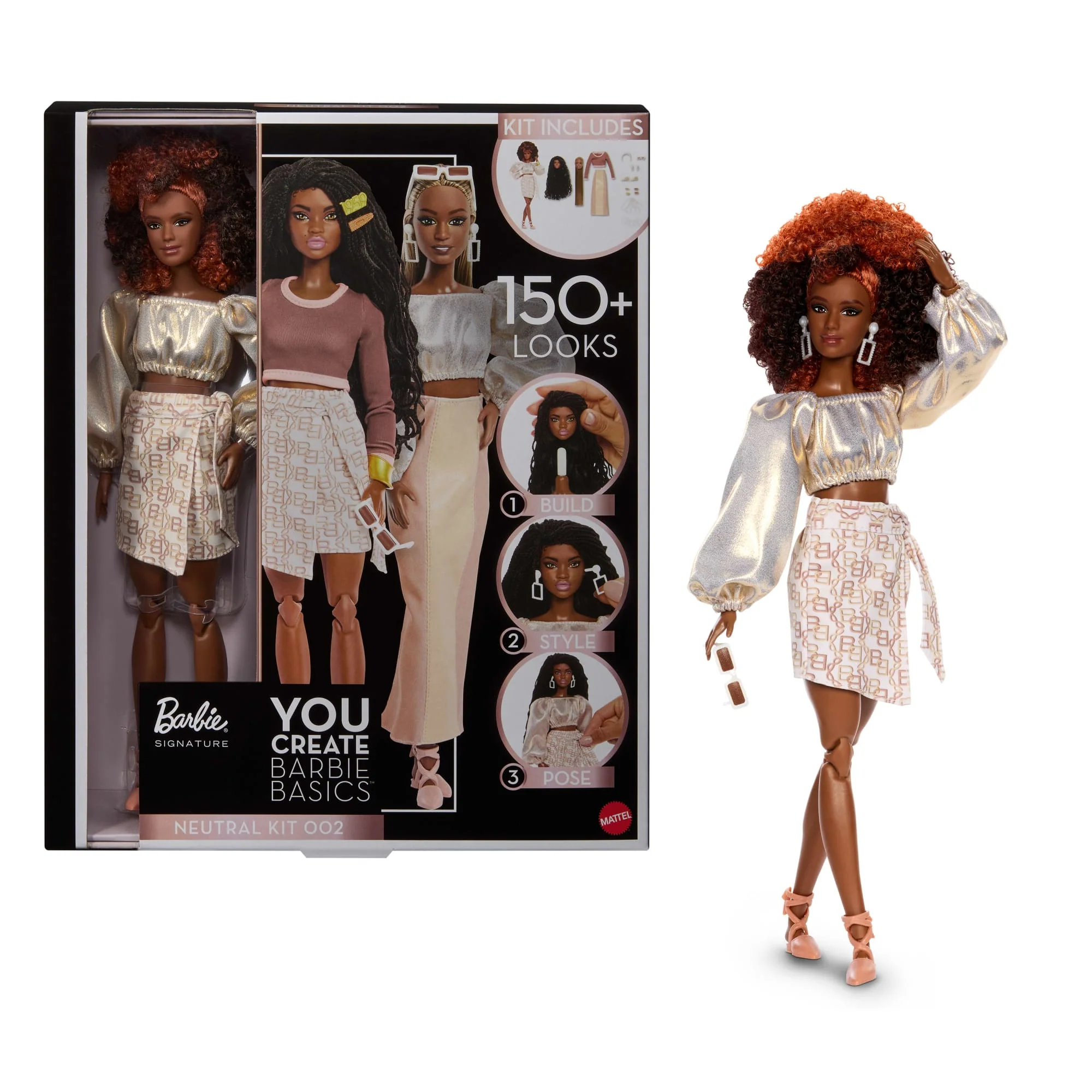 Barbie You Create Barbie Basics Neutral Kit 002, Customizable Fashion Doll & Universal-Fit Clothing