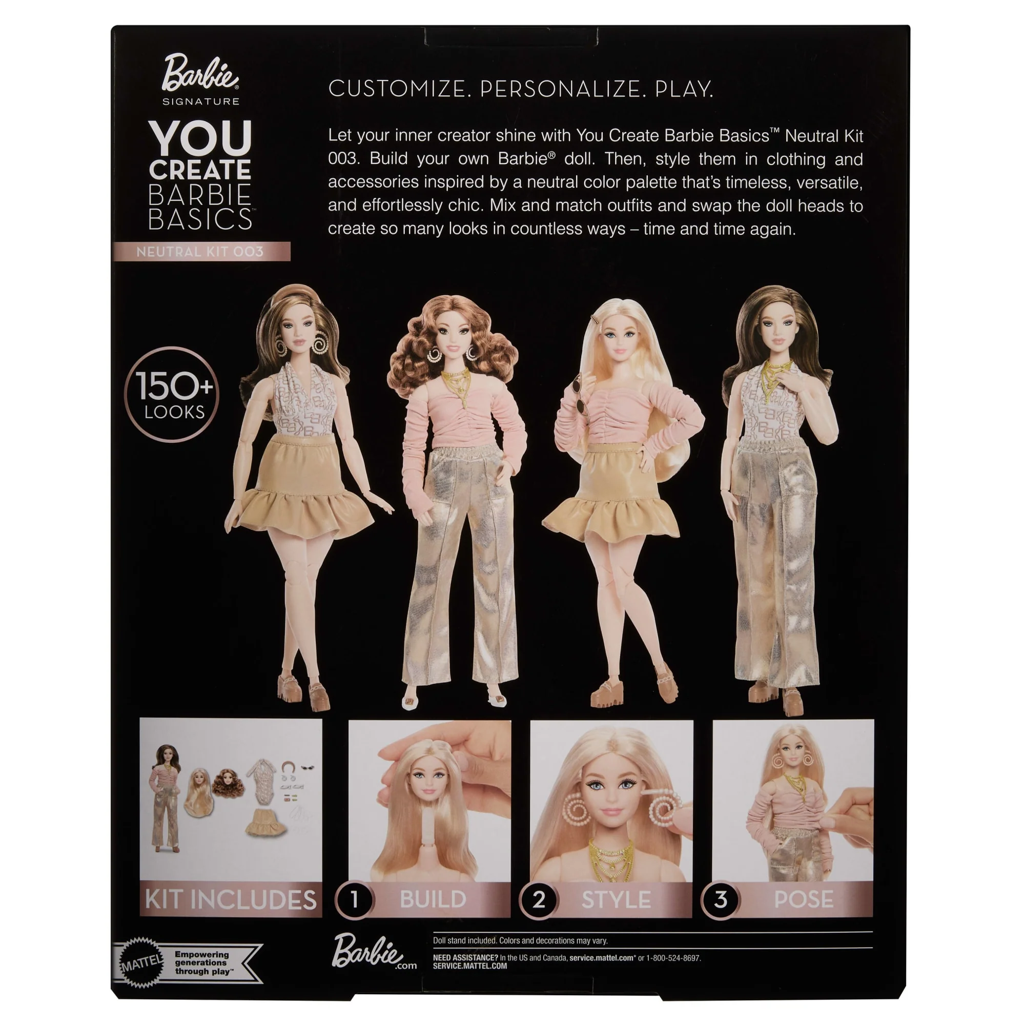 Barbie You Create Barbie Basics Neutral Kit 003, Customizable Fashion Doll & Universal-Fit Clothing - Image 6