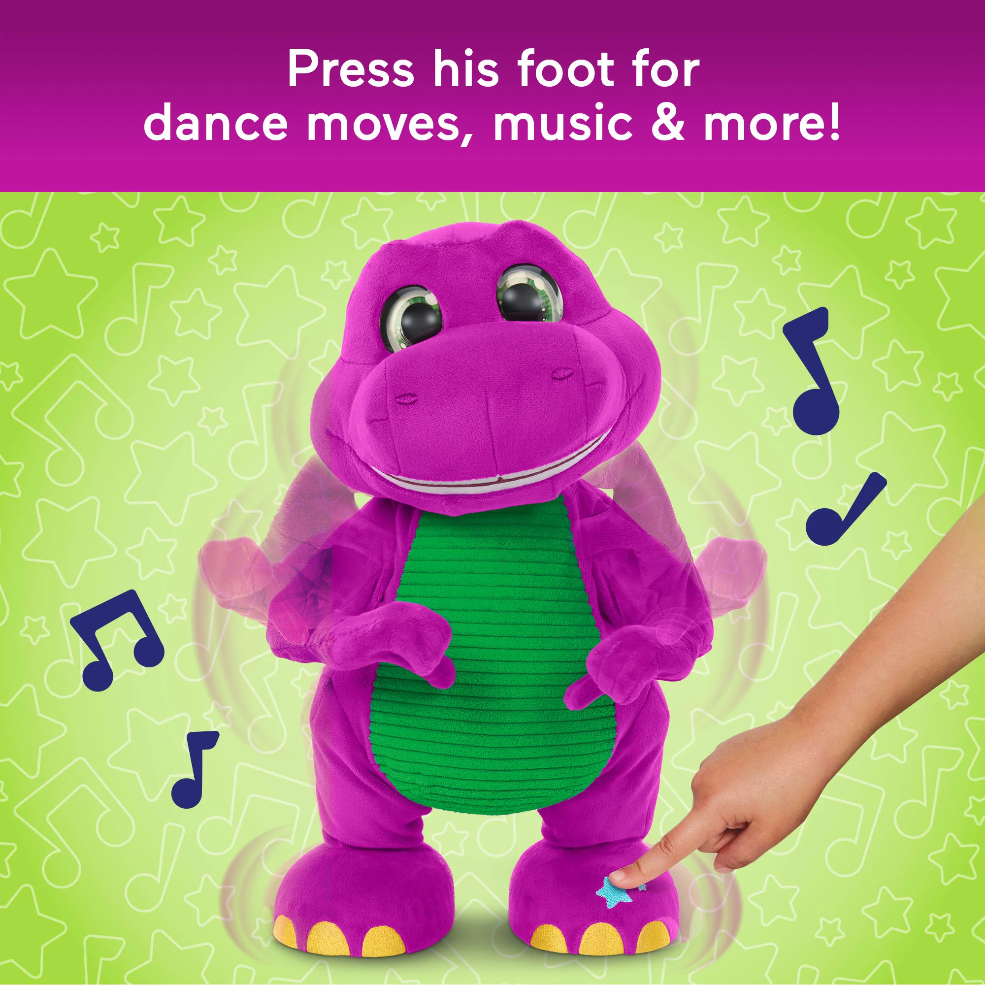 Fisher-Price Barney's World Dance Moves Music Barney Plush, 13-inch Figure, Songs, Sounds, Lights & Soft Texture - Image 3