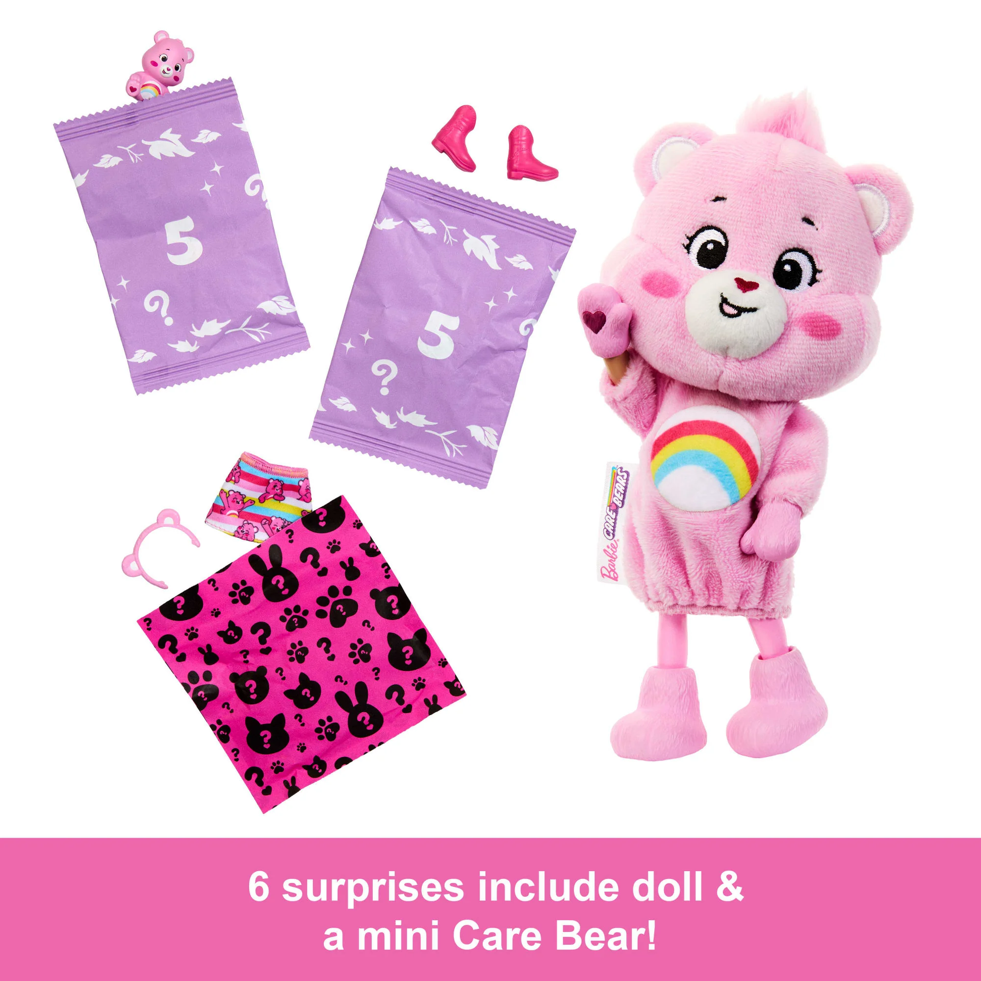 Barbie Cutie Reveal Care Bears Series Chelsea Small Doll & Accessories, 6 Surprises - Image 4