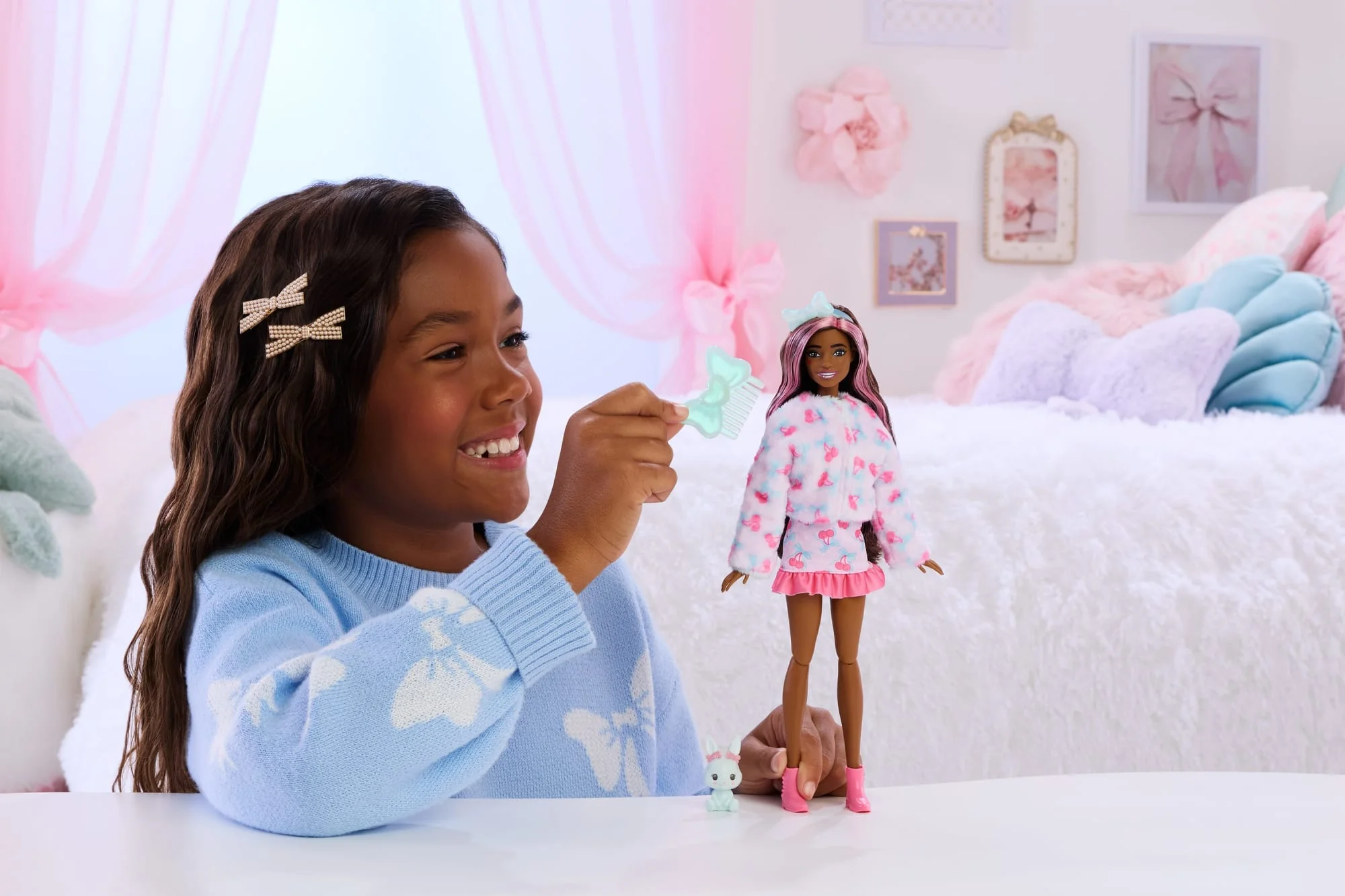 Barbie Cutie Reveal Doll & Accessories, Cuddly Series Bunny With 10 Surprises - Image 2