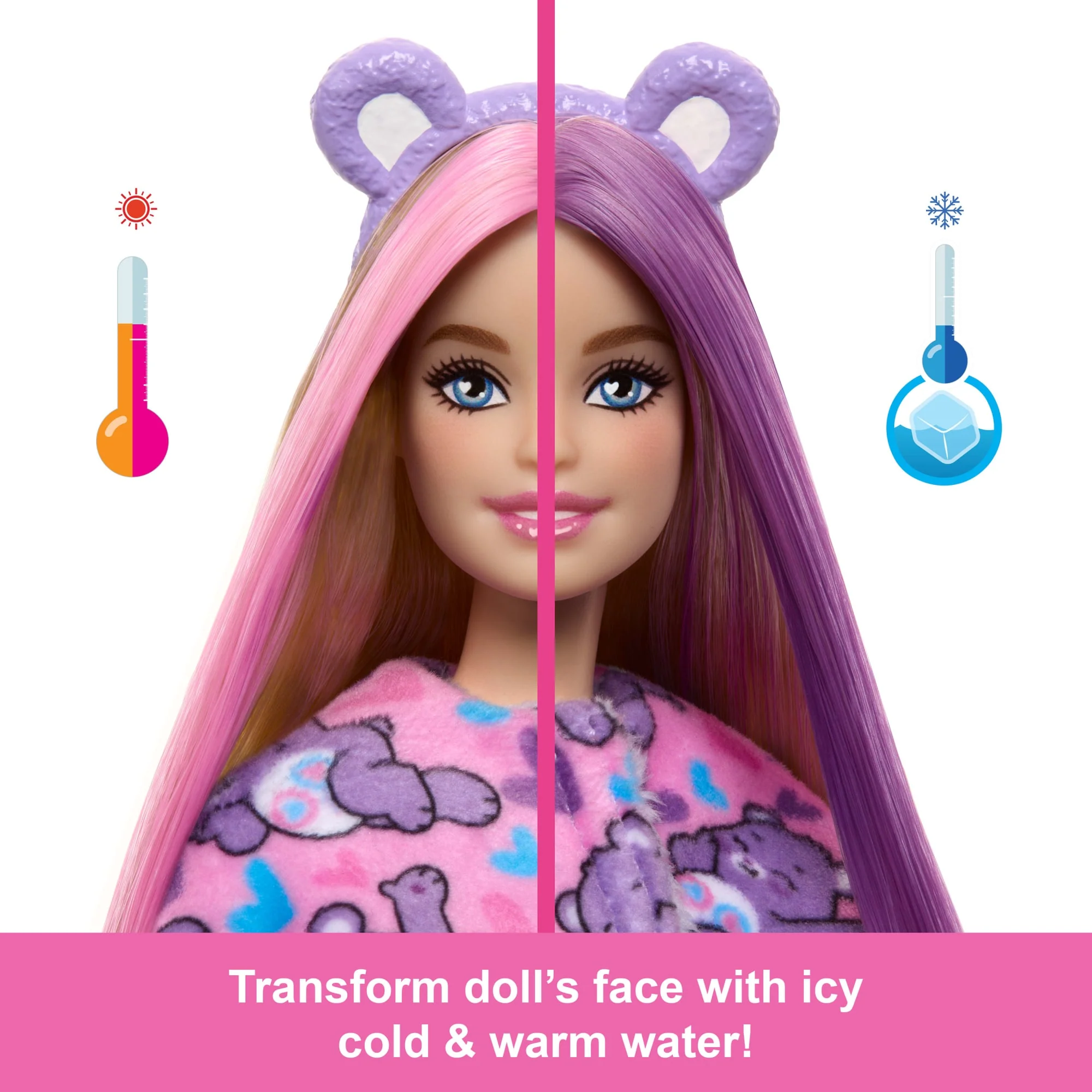 Barbie Cutie Reveal Care Bears Series Doll & Accessories in Share Bear Plush Costume, 10 Surprises - Image 4