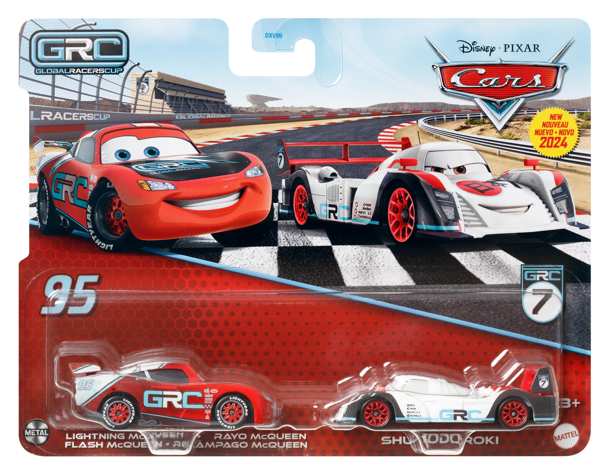 Carros da Disney e Pixar Diecast Veículo de Brinquedo Pacote de 2 Shu Todoroki GRC & Relâmpago Mcqueen GRC - Image 6