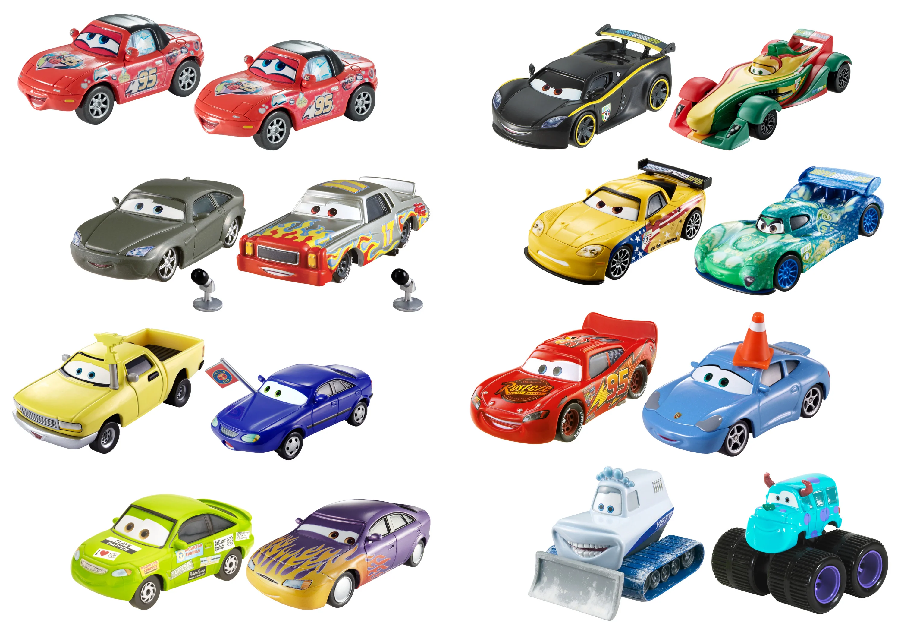 Cars de Disney y Pixar Diecast Vehículo de Juguete Paquete de 2 Personajes