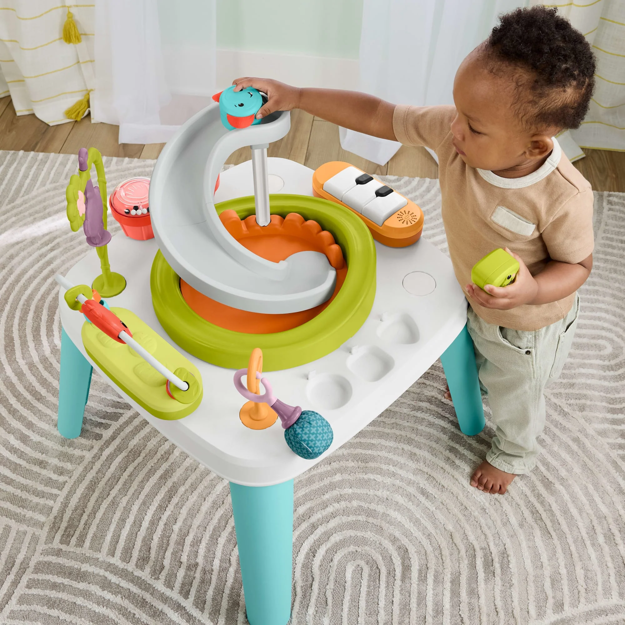 Centre D’Activités Musicales Pour Bébés et Table de Jeu Pour Tout-Petits Singe Violet 2 en 1 Fisher-Price - Image 3