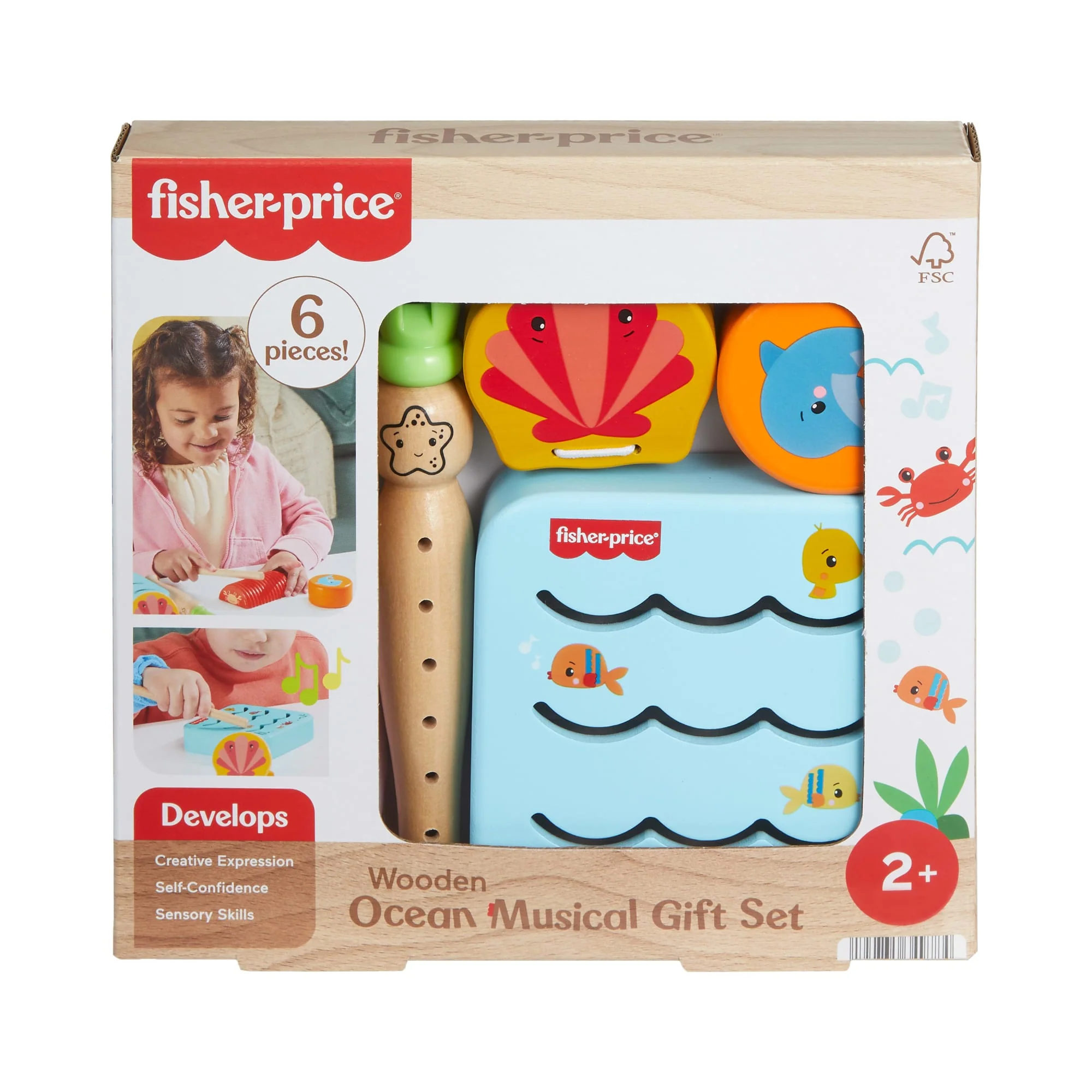 Coffret Cadeau Musical en Bois Amis de L’Océan Fisher-Price® - Image 6