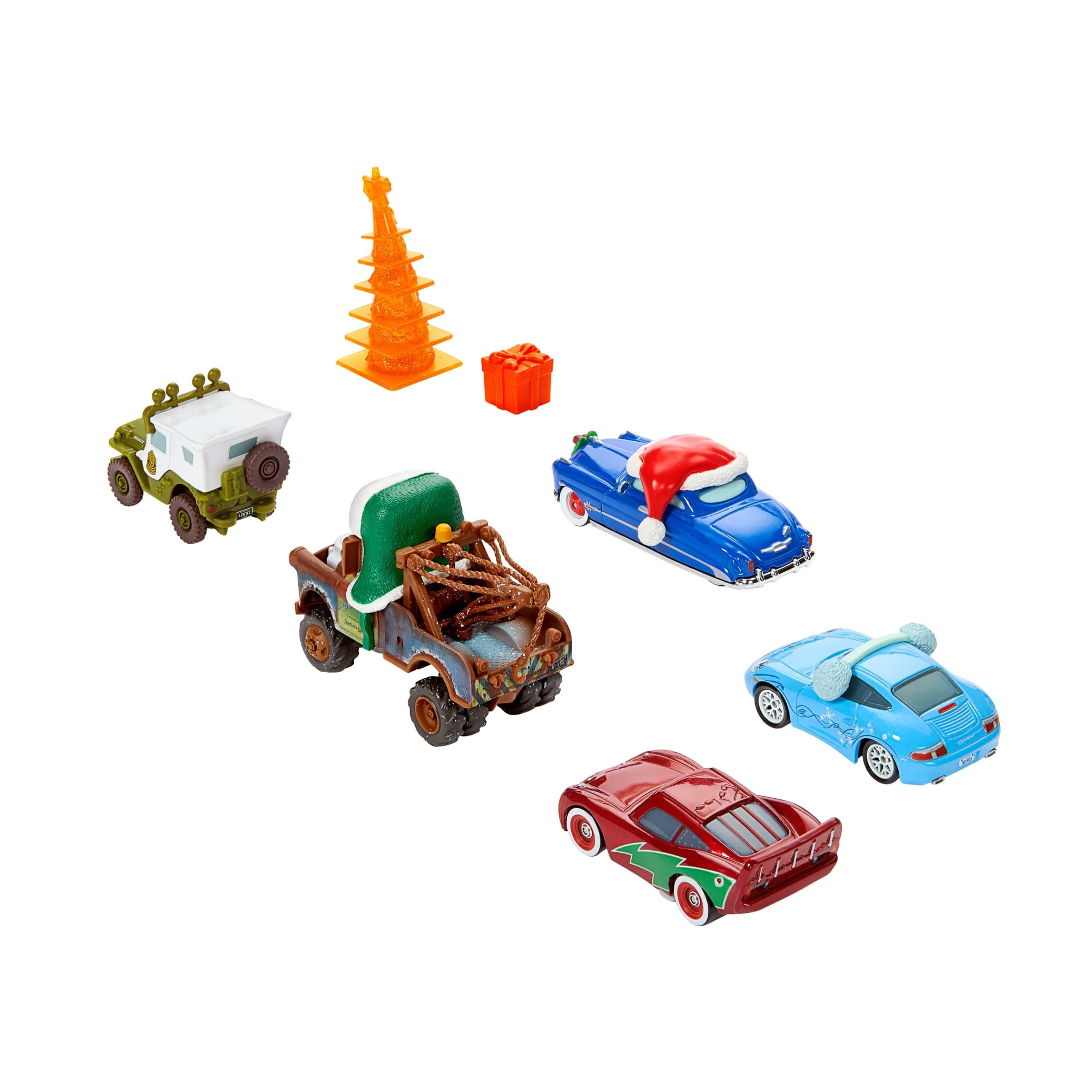 Disney And Pixar Cars Winter Die-Cast Multipack, Set Of 5 Toy Vehicles & 2 Plastic Accessories - Image 2