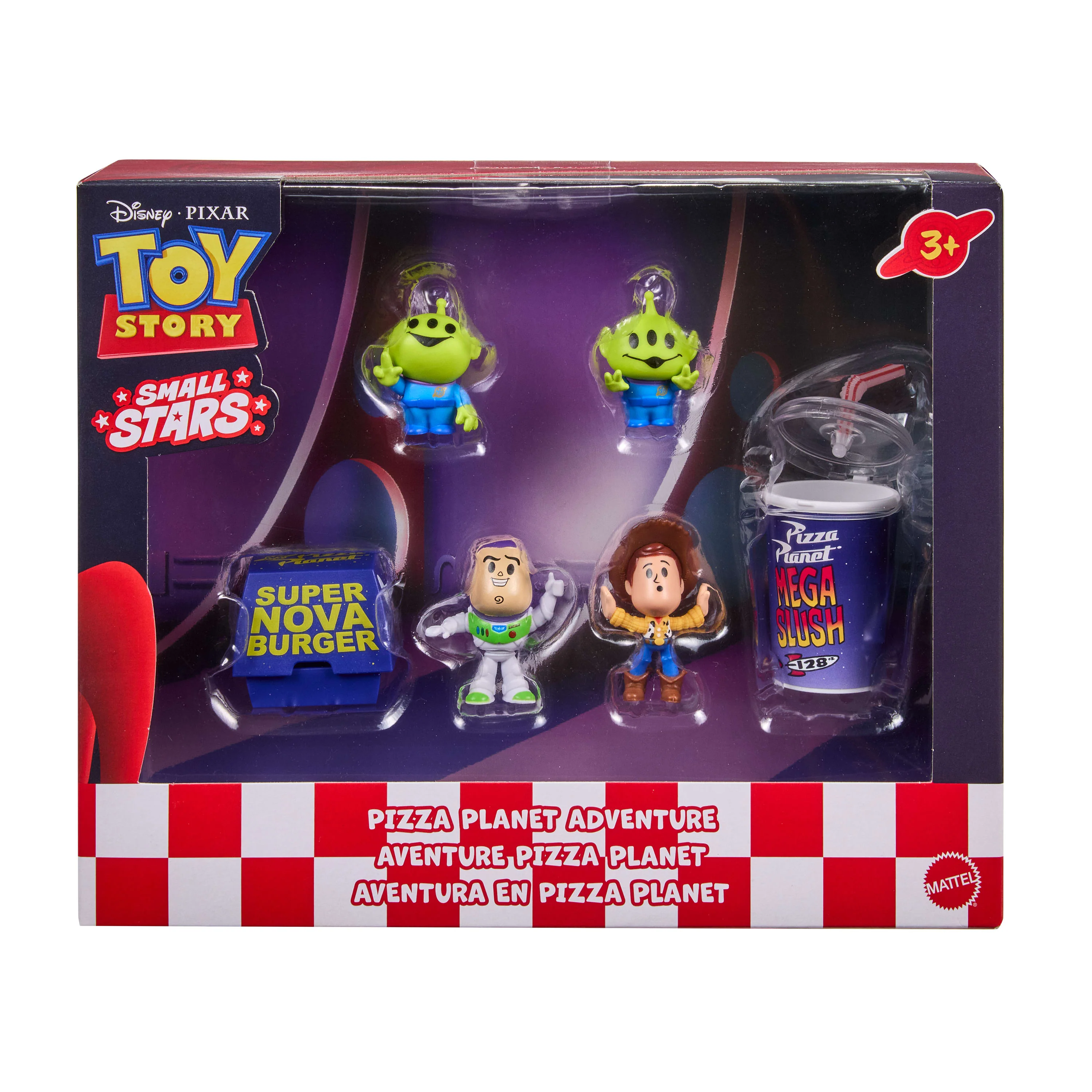 Disney And Pixar Toy Story Small Stars Pizza Planet Adventure, Stylized Woody & Buzz & 2 Aliens - Image 6