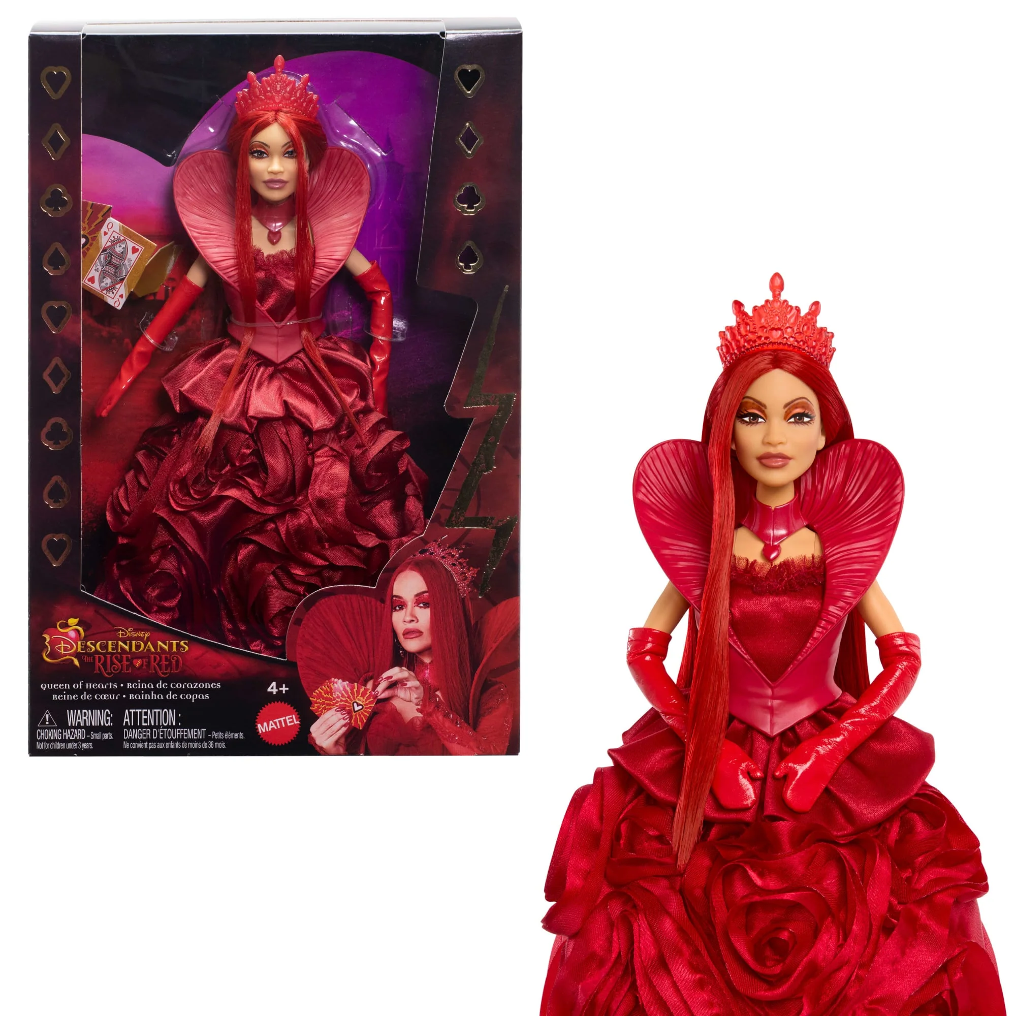 Disney Descendants: The Rise Of Red Queen Of Heart Fashion Doll With Movie-inspired Royal Rose Gown & Accessories