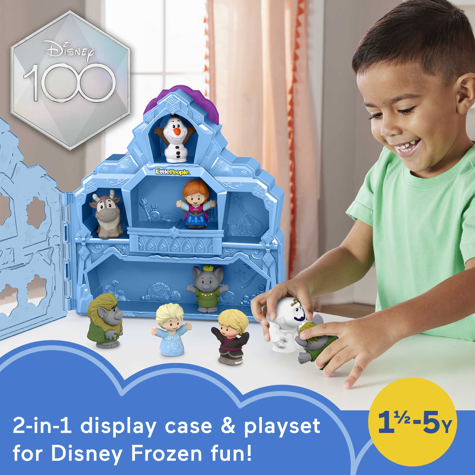 Disney Frozen Castle Playset With 9 Fisher-Price Little People Figures, Carry Along Castle Case - Image 2