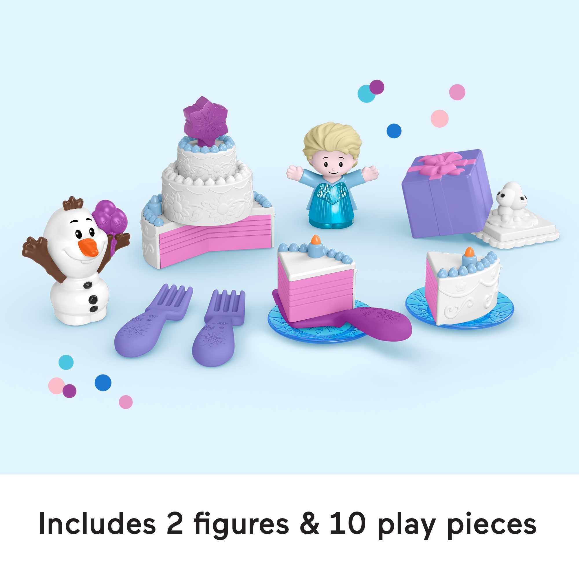 Disney Frozen Elsa & Olaf's Party Little People Toddler Playset With Figures, 12 Pieces - Image 5