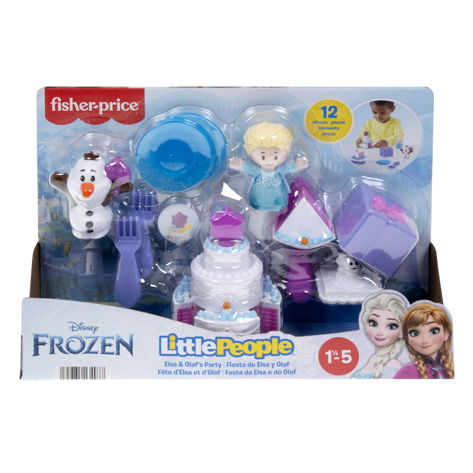 Disney Frozen Elsa & Olaf's Party Little People Toddler Playset With Figures, 12 Pieces - Image 6