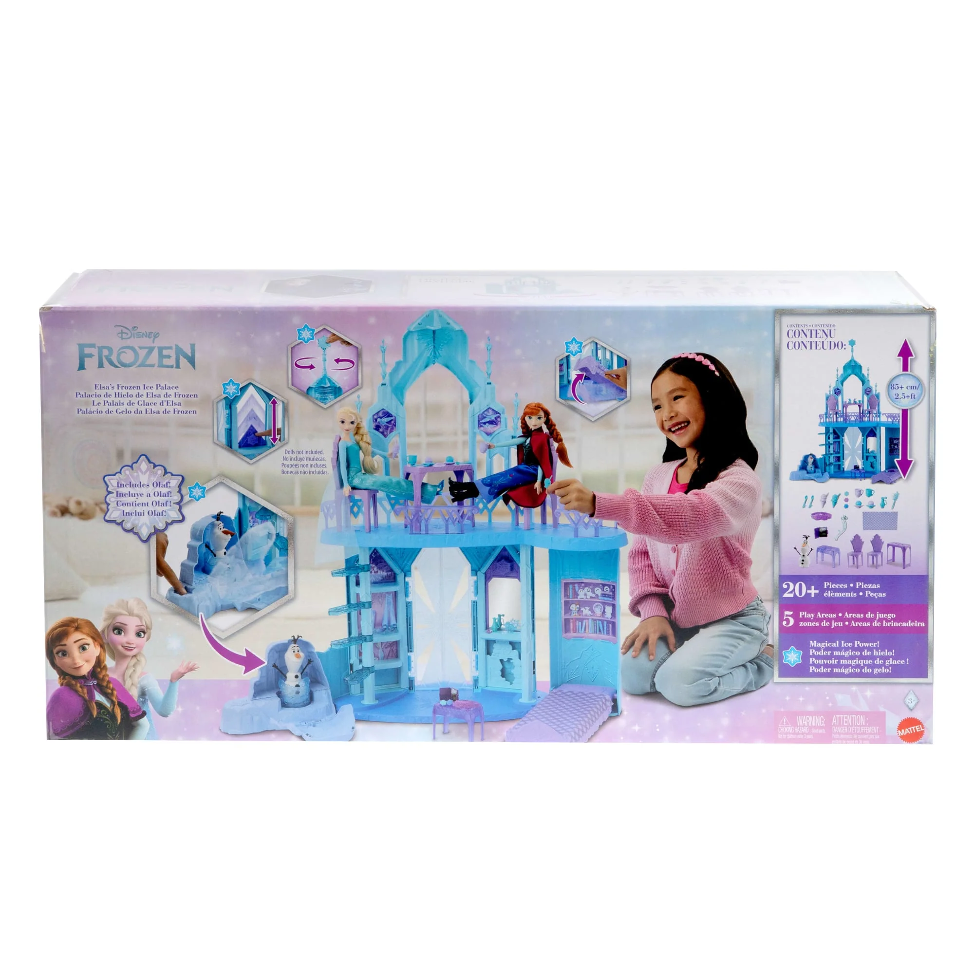 Disney Frozen Elsa's Frozen Ice Palace Castle Playset With Olaf, 5 Play Areas & 21 Accessories - Image 6