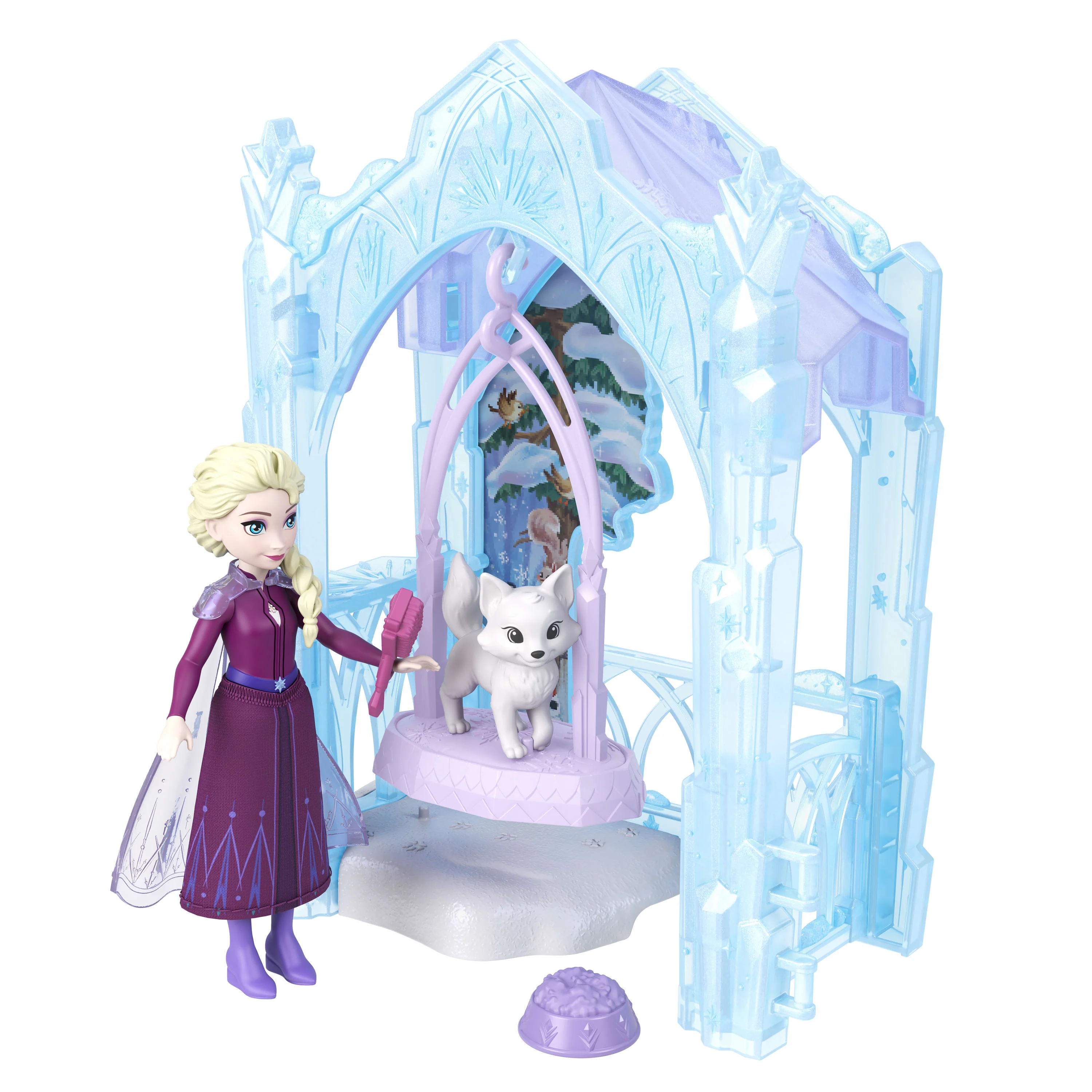 Disney Frozen Storytime Stackers Elsa Small Doll & Icy Animal Hideaway Playset W/ Fox & Bird Figures