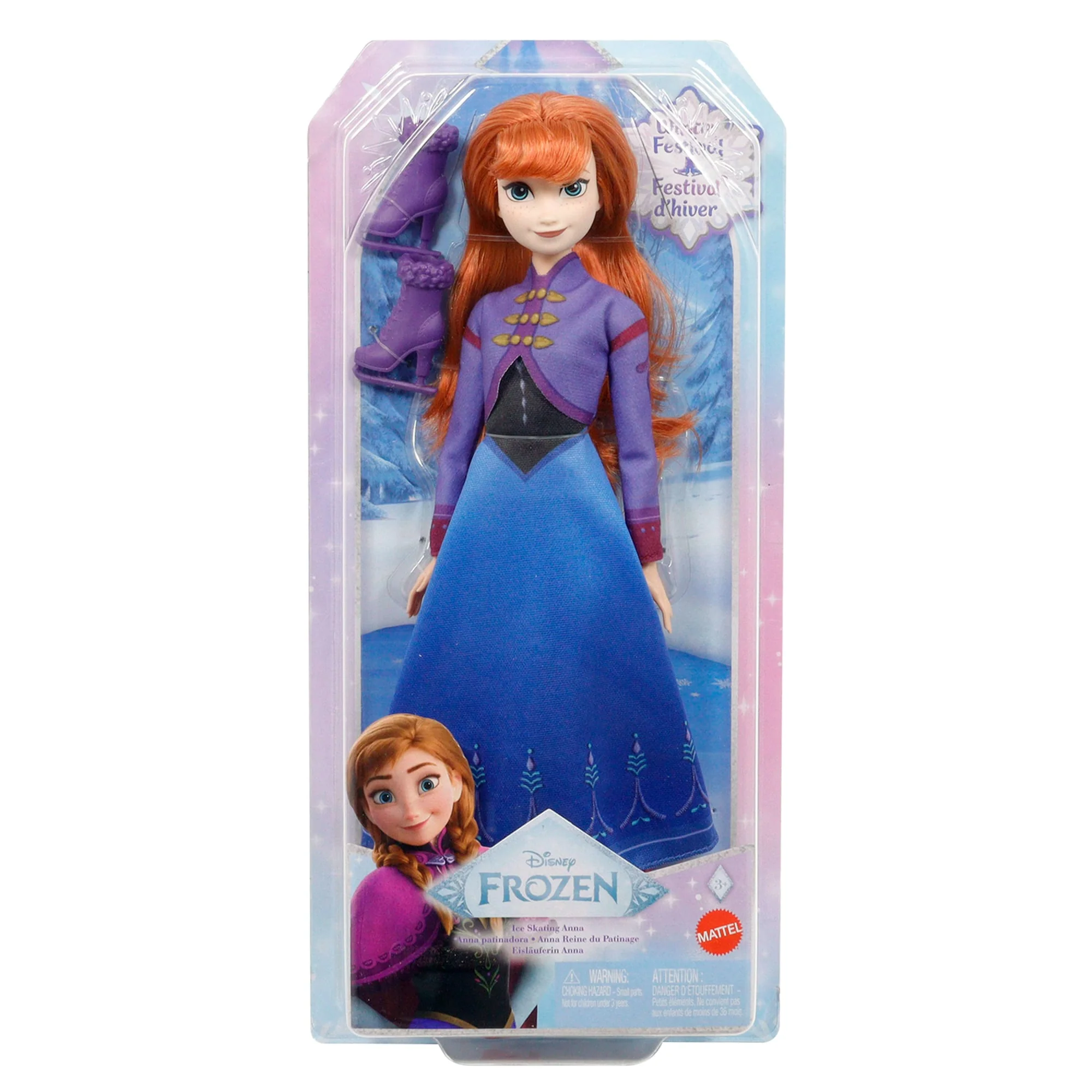 Disney Frozen Ice-Skating Anna Fashion Doll With Skates & Shoes inspired By Frozen: Winter Festival - Image 6