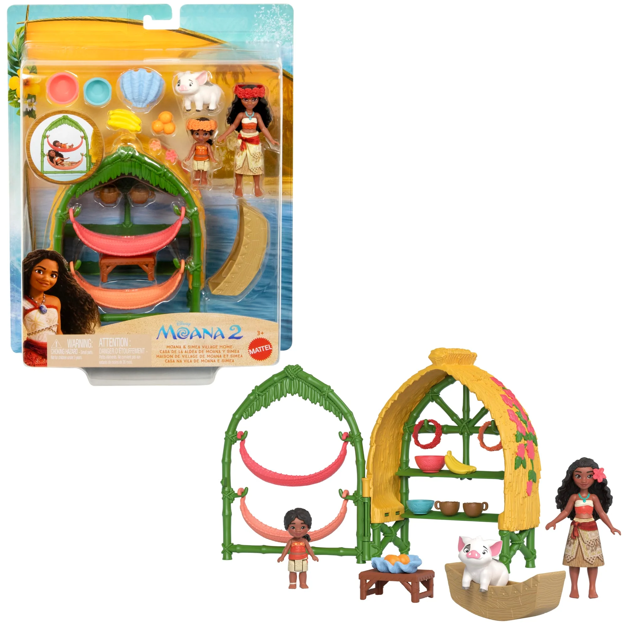 Disney Moana 2 Coffret de Jeu Maison de Village de Moana et Simea