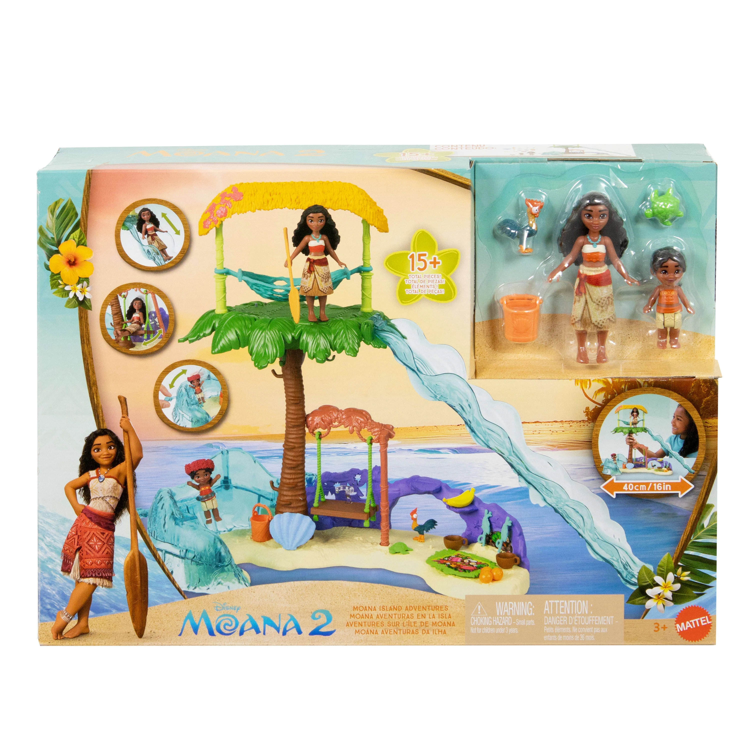 Disney Moana 2 Toys, Moana's Island Adventure Playset With 2 Small Dolls, 2 Friends & 8 Accessories - Image 6