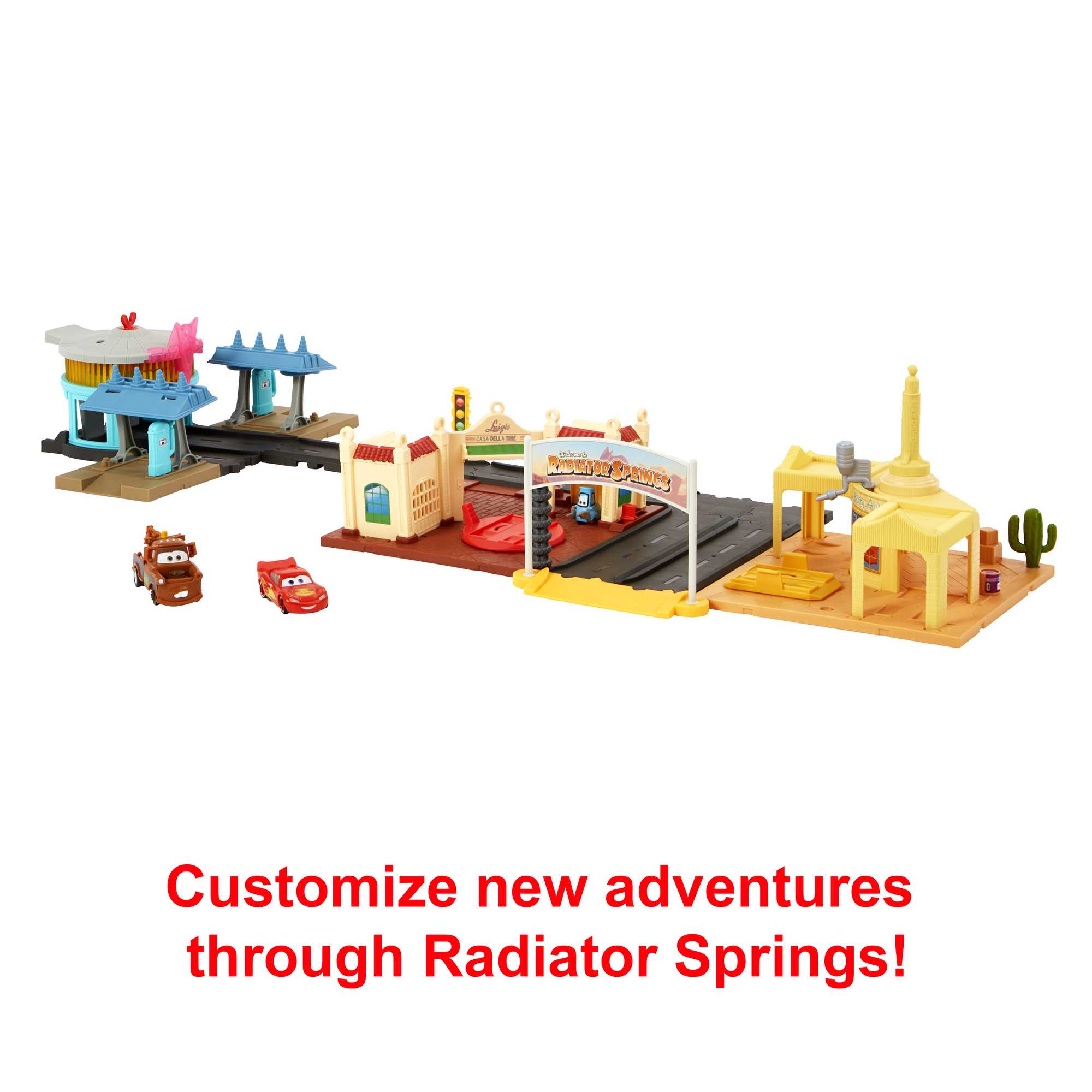 Disney And Pixar Cars On The Road Radiator Springs Tour Playset, 2 Toy Cars - Image 5