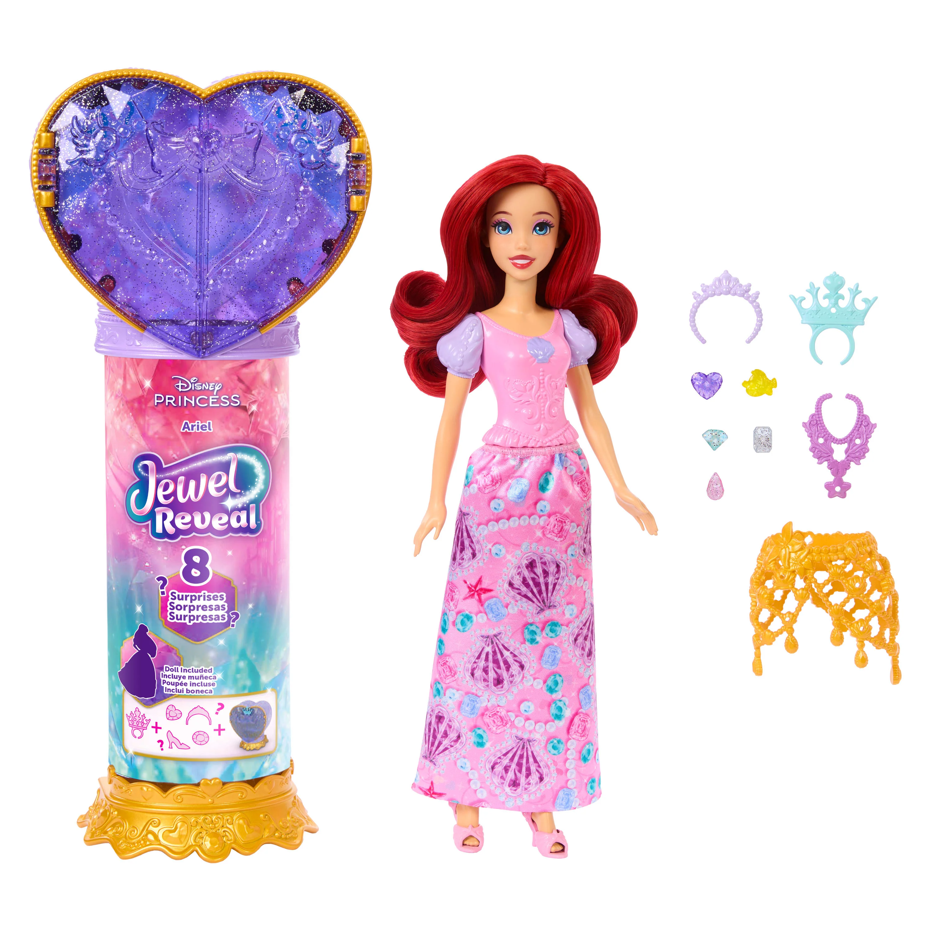 Disney Princesa Fashion Dolls Boneca Reveal Ariel - Image 5