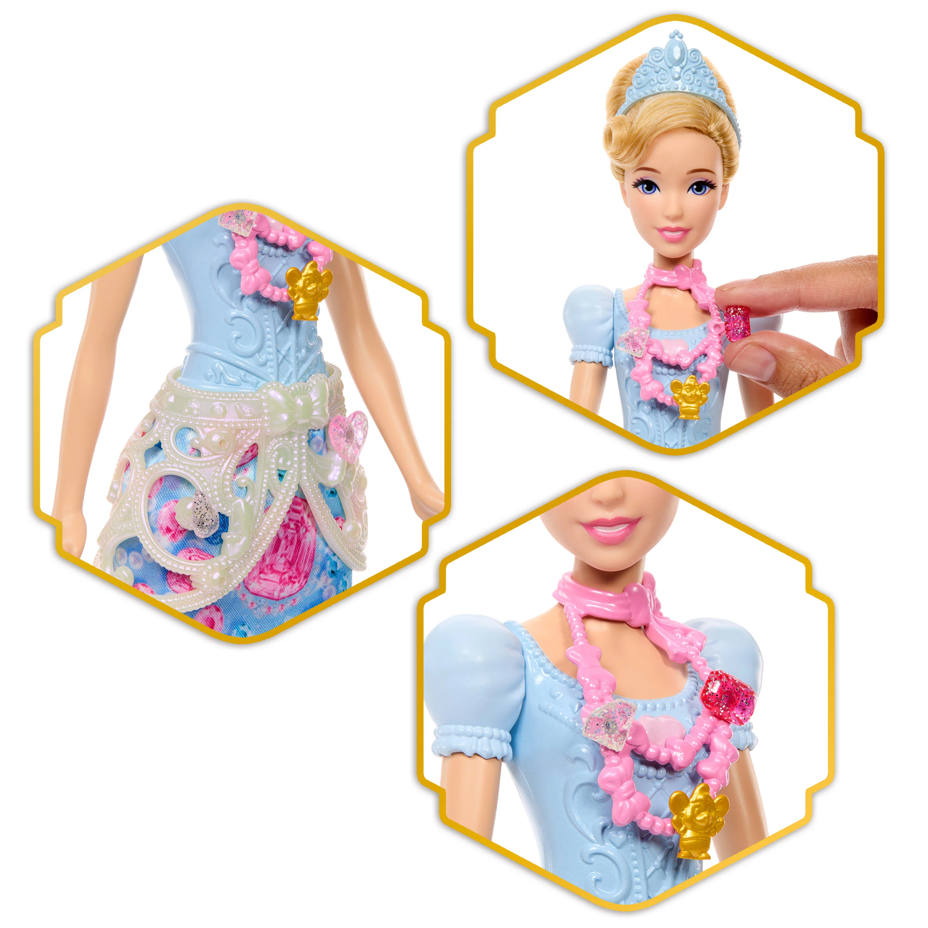 Disney Princesa Fashion Dolls Boneca Reveal Cinderela - Image 3