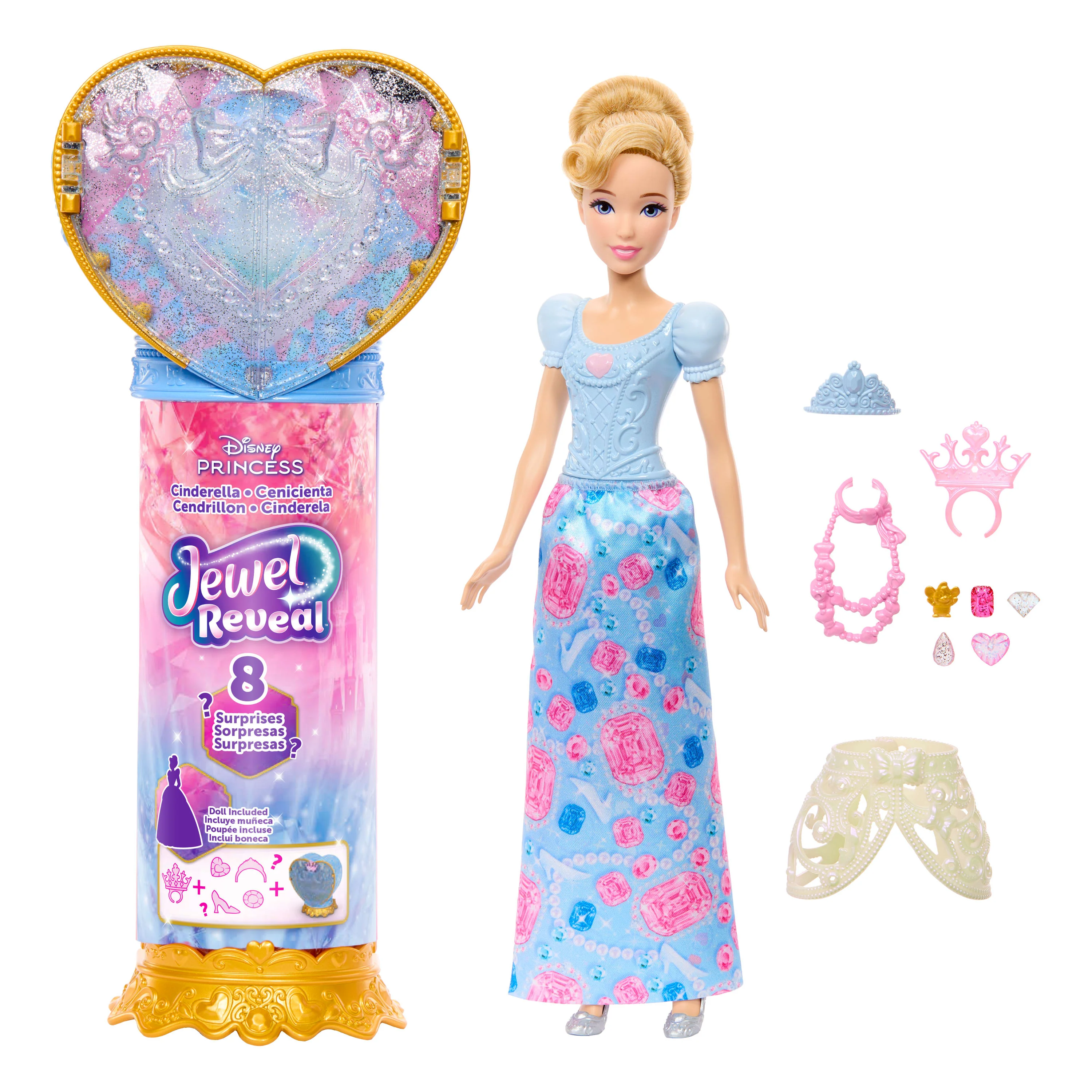 Disney Princesa Fashion Dolls Boneca Reveal Cinderela - Image 5