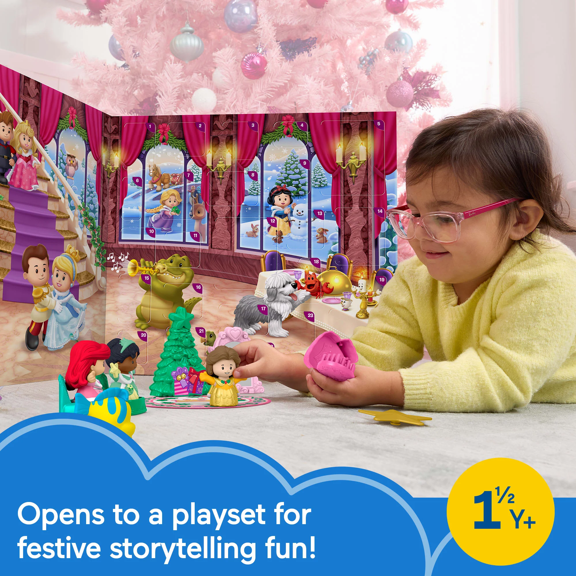 Fisher-Price Little People Disney Princess 2025 Advent Calendar For Toddlers & Kids, 24 Toys - Image 2