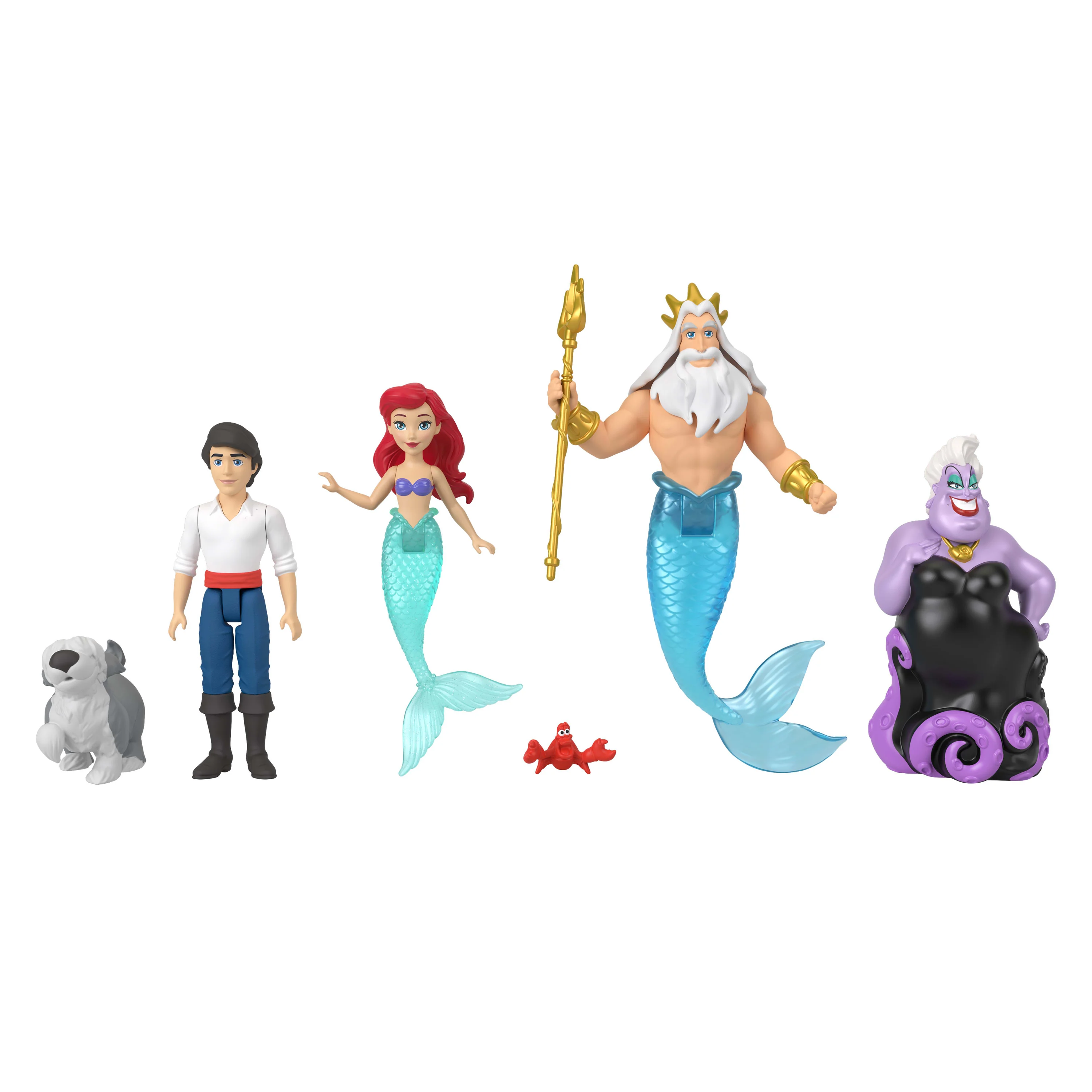 Disney Princess Ariel Mermaid Storybook Set With 4 Small Dolls, 2 Figures & 1 Accessory From Movie - Image 4