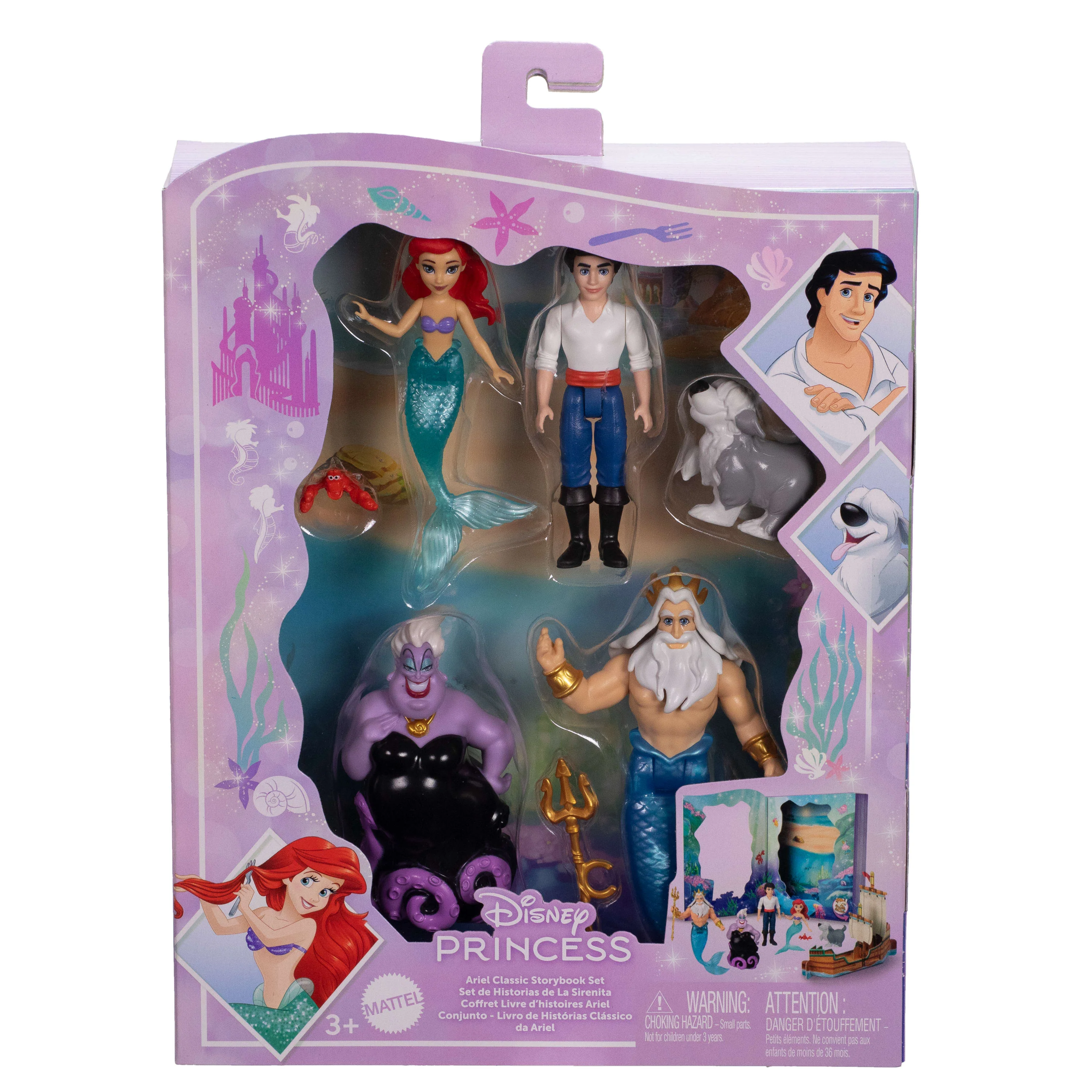 Disney Princess Ariel Mermaid Storybook Set With 4 Small Dolls, 2 Figures & 1 Accessory From Movie - Image 5