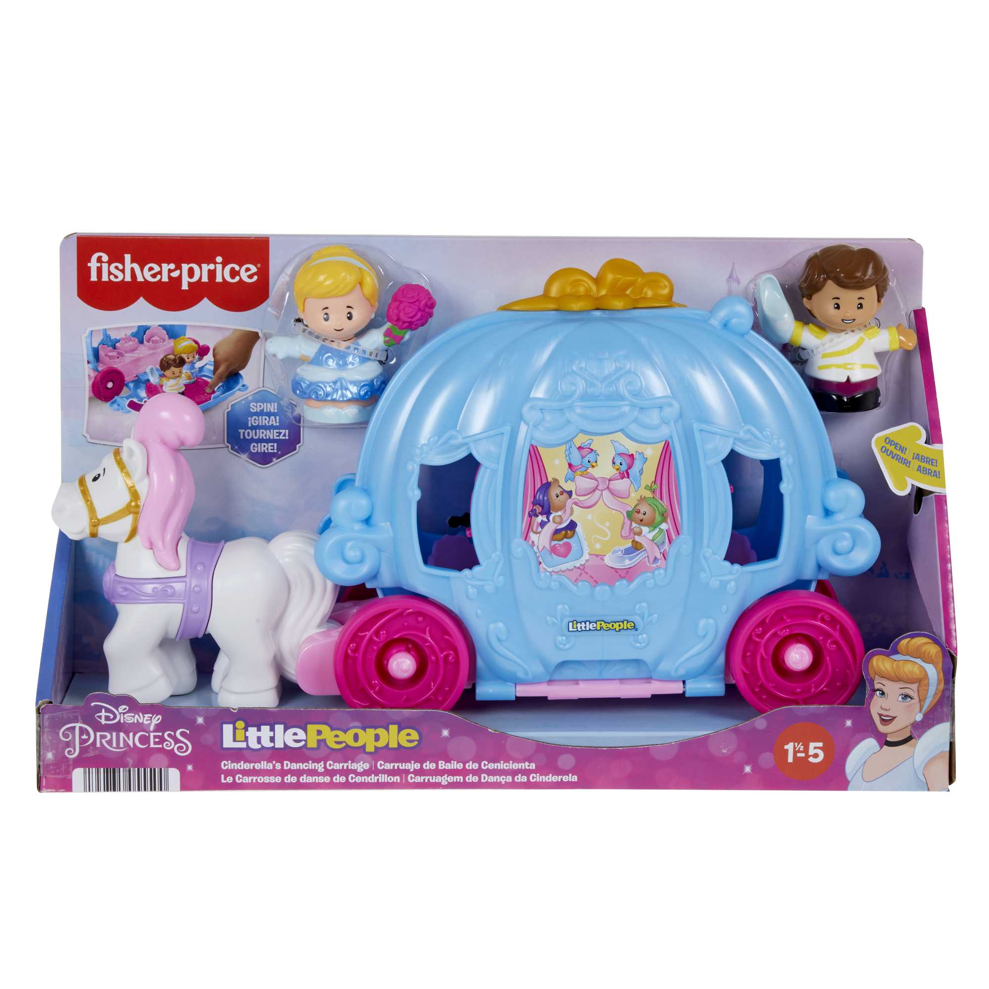 Disney Princess Cinderella's Dancing Carriage Playset By Little People - Image 6