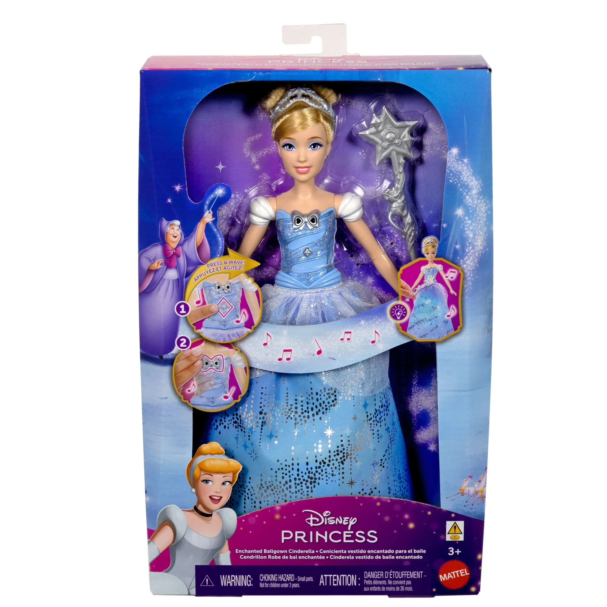 Disney Princess Enchanted Ballgown Cinderella Fashion Doll With Lights & Sounds, inspired By Movie - Image 6