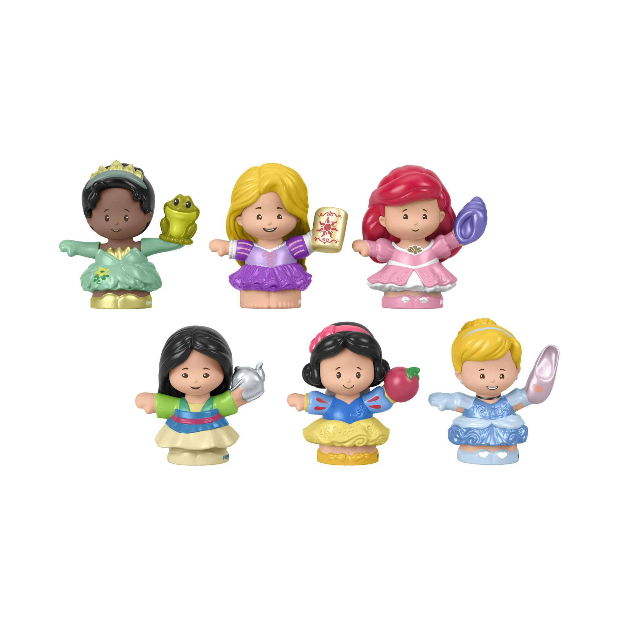 Disney Princess Gift Set Little People Character Figures For Toddlers, 6 Pieces