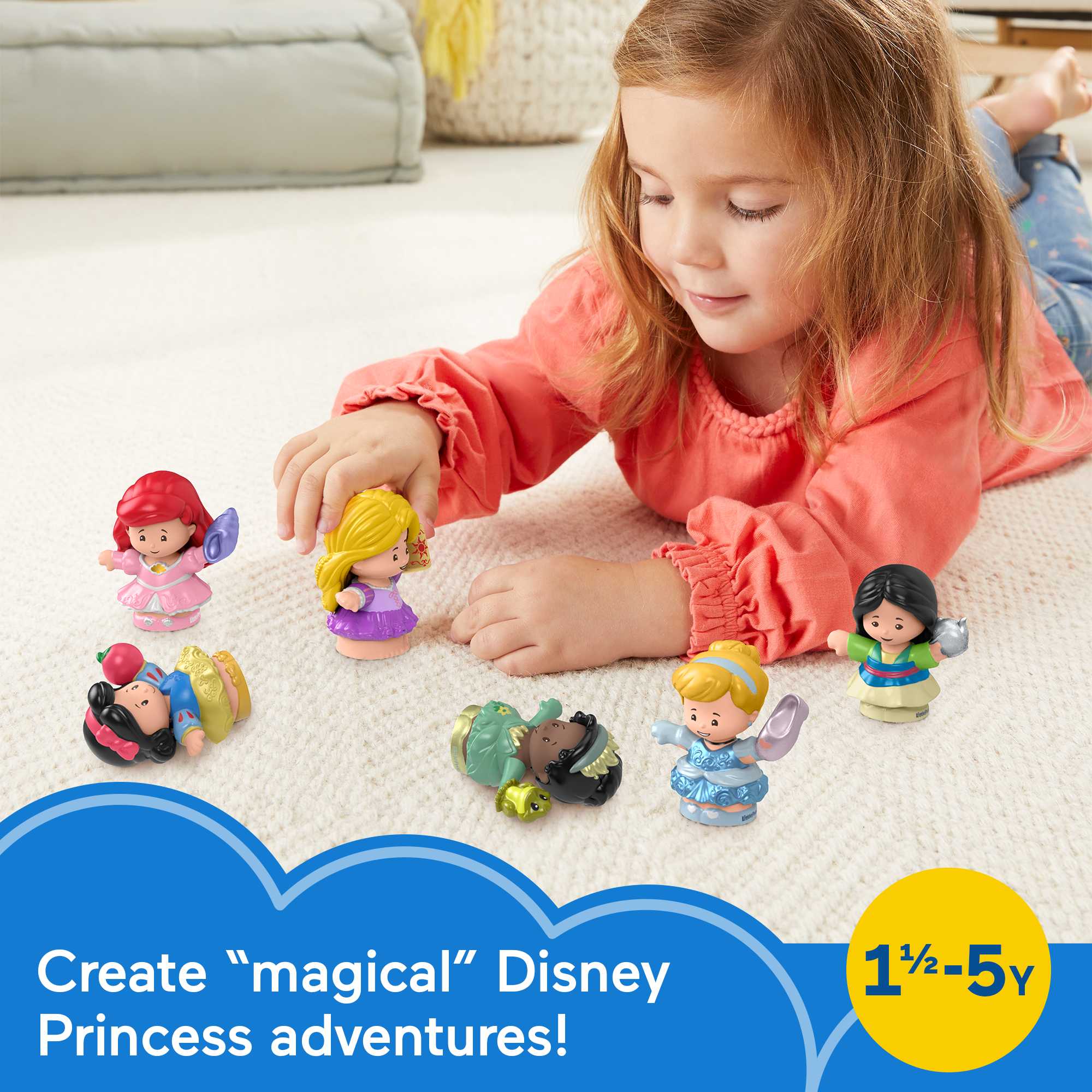 Disney Princess Gift Set Little People Character Figures For Toddlers, 6 Pieces - Image 3