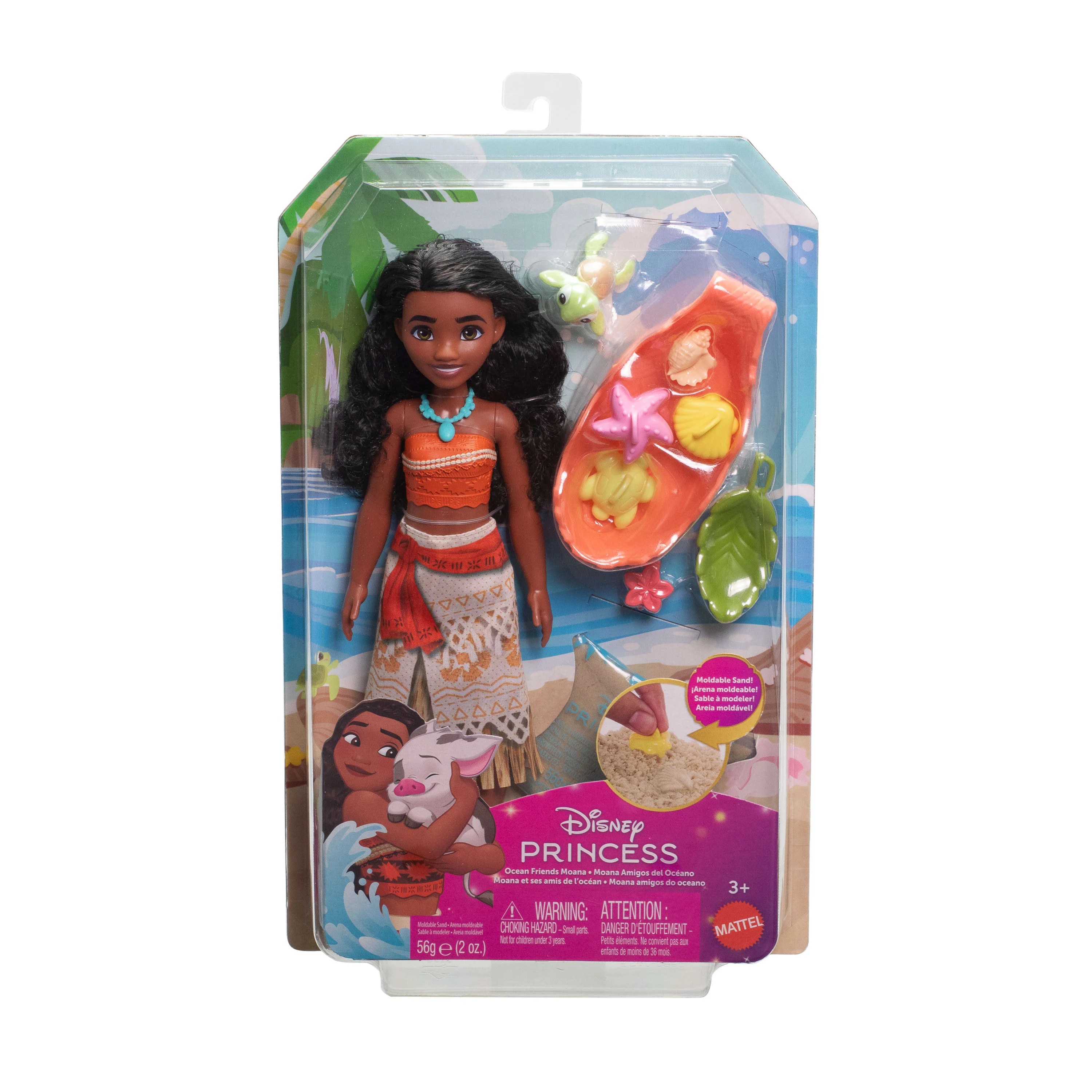 Disney Princess Ocean Friends Moana Doll With Moldable Sand, Animal Friend & 8 Accessories - Image 6