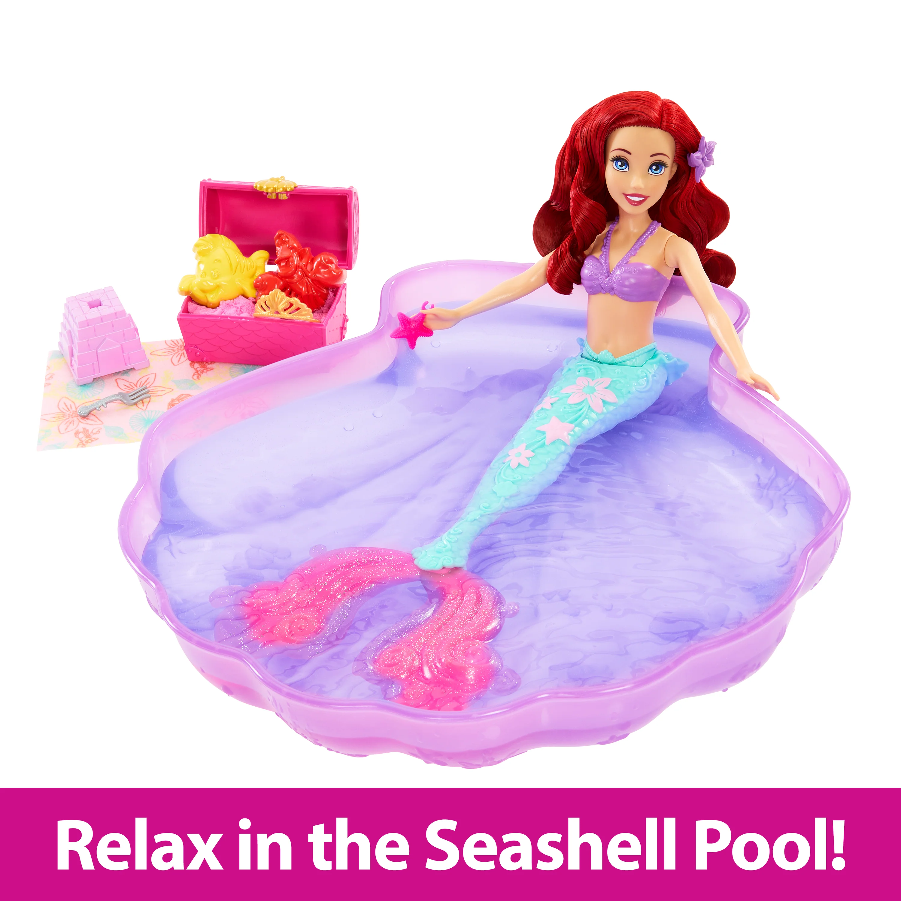 Disney Princess Ariel Doll & Pool Set With Moldable Sand, Inspired By Disney The Little Mermaid - Image 3