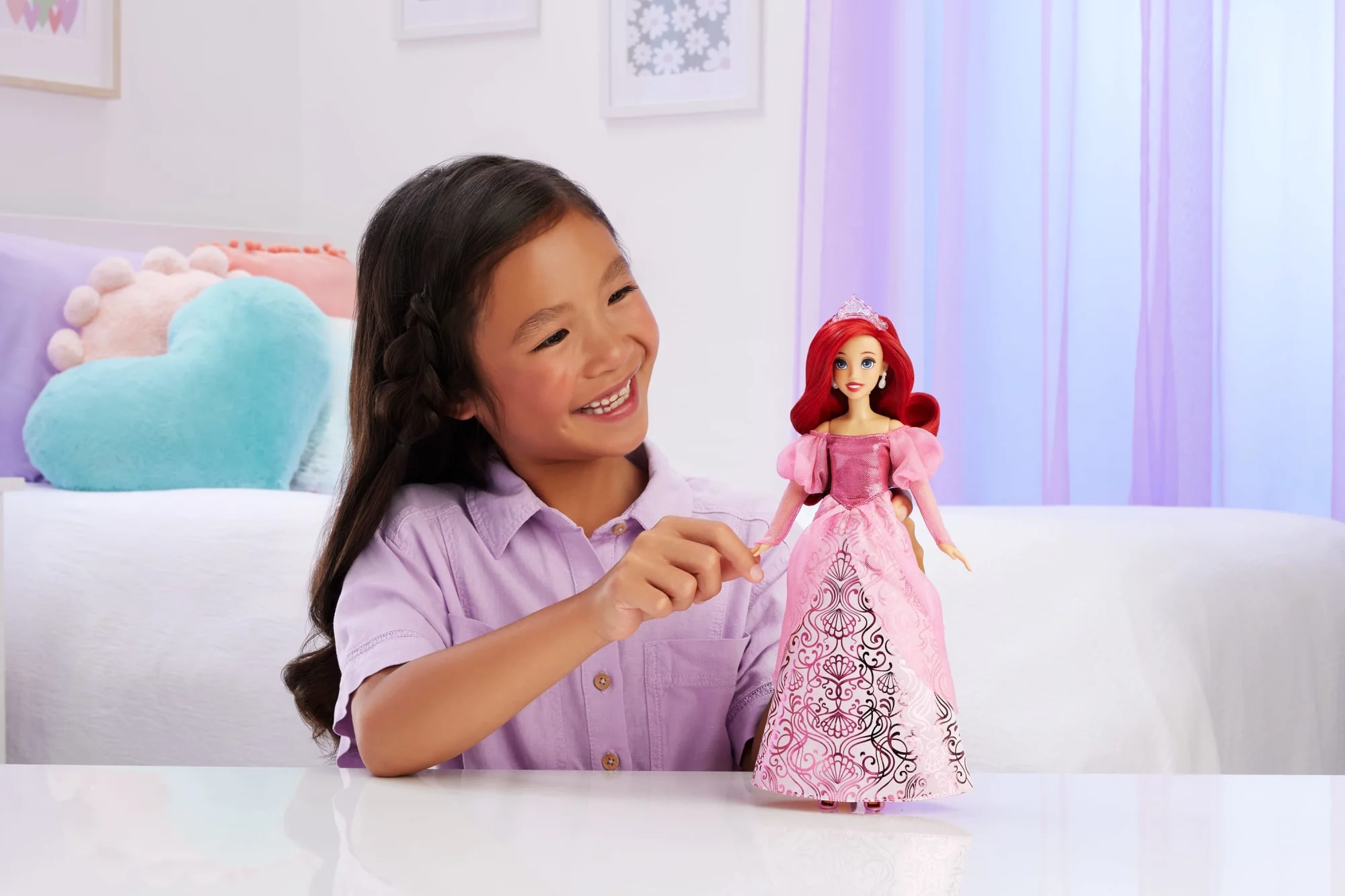 Disney Princess Enchanted Stories Ariel Fashion Doll With Sparkling Dress & Accessories, Posable - Image 2