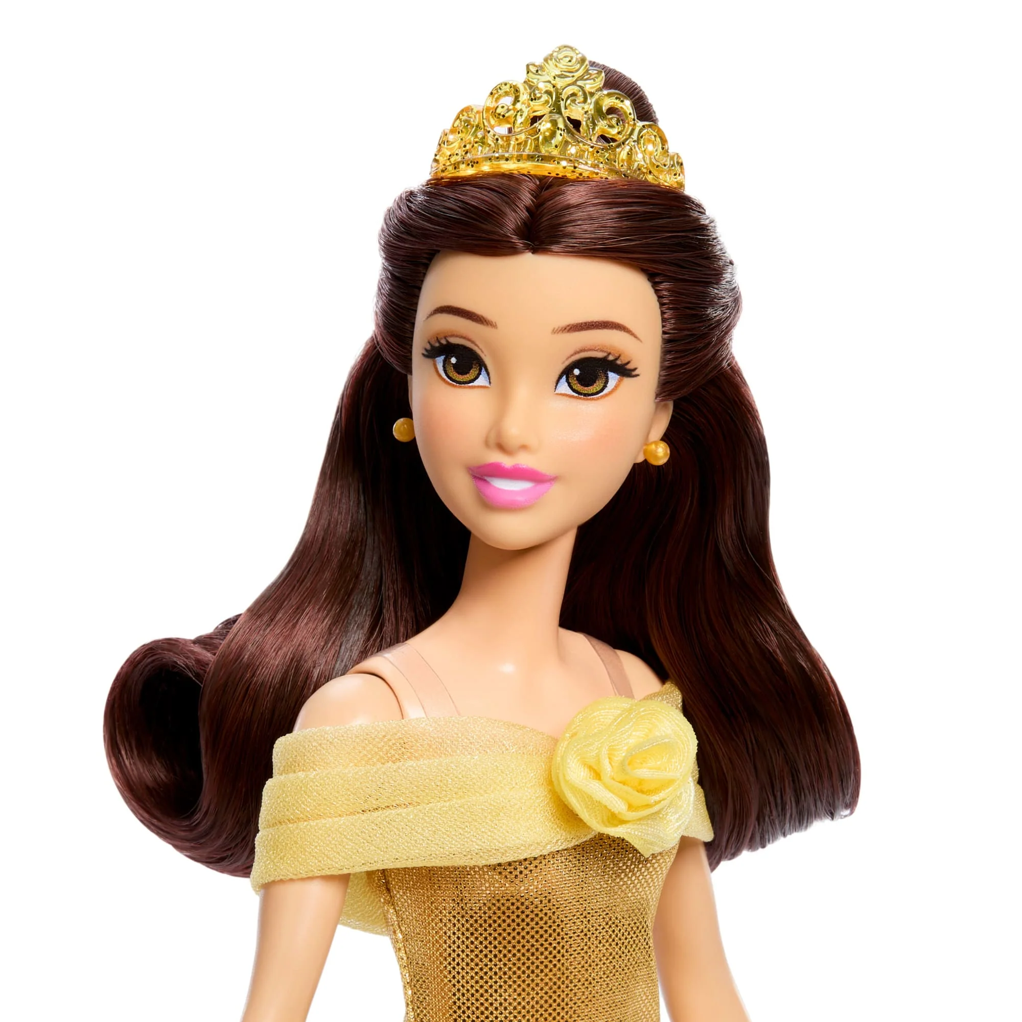 Disney Princess Enchanted Stories Belle Fashion Doll With Sparkling Dress & Accessories, Posable - Image 3