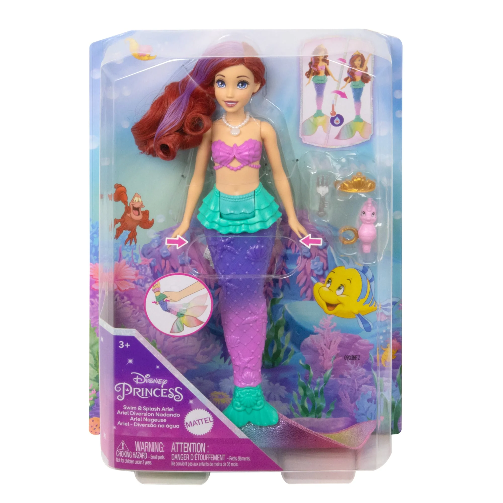 Disney Princess Toys, Ariel Swimming Mermaid Doll - Image 6