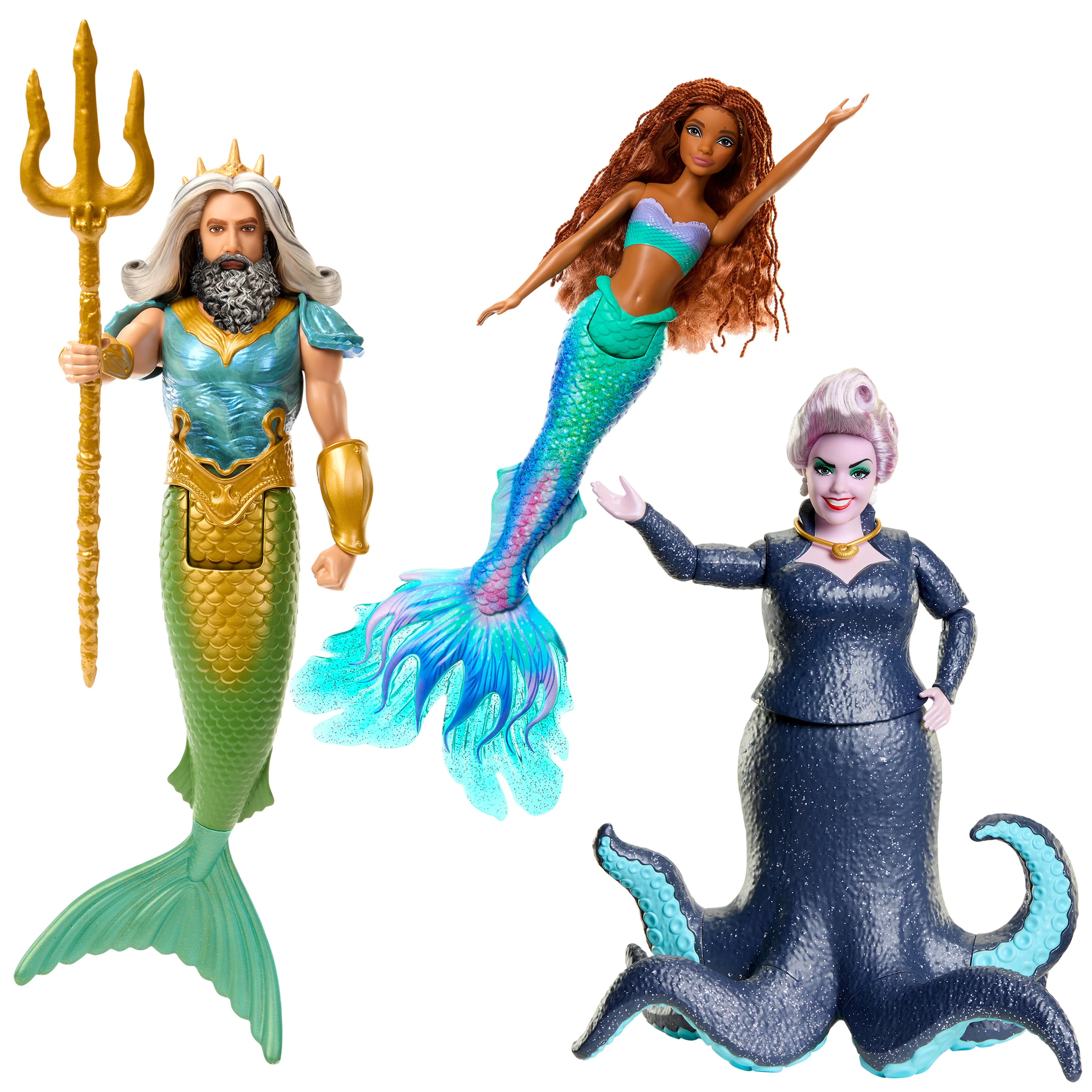 Disney The Little Mermaid Ariel, King Triton & Ursula Fashion Dolls