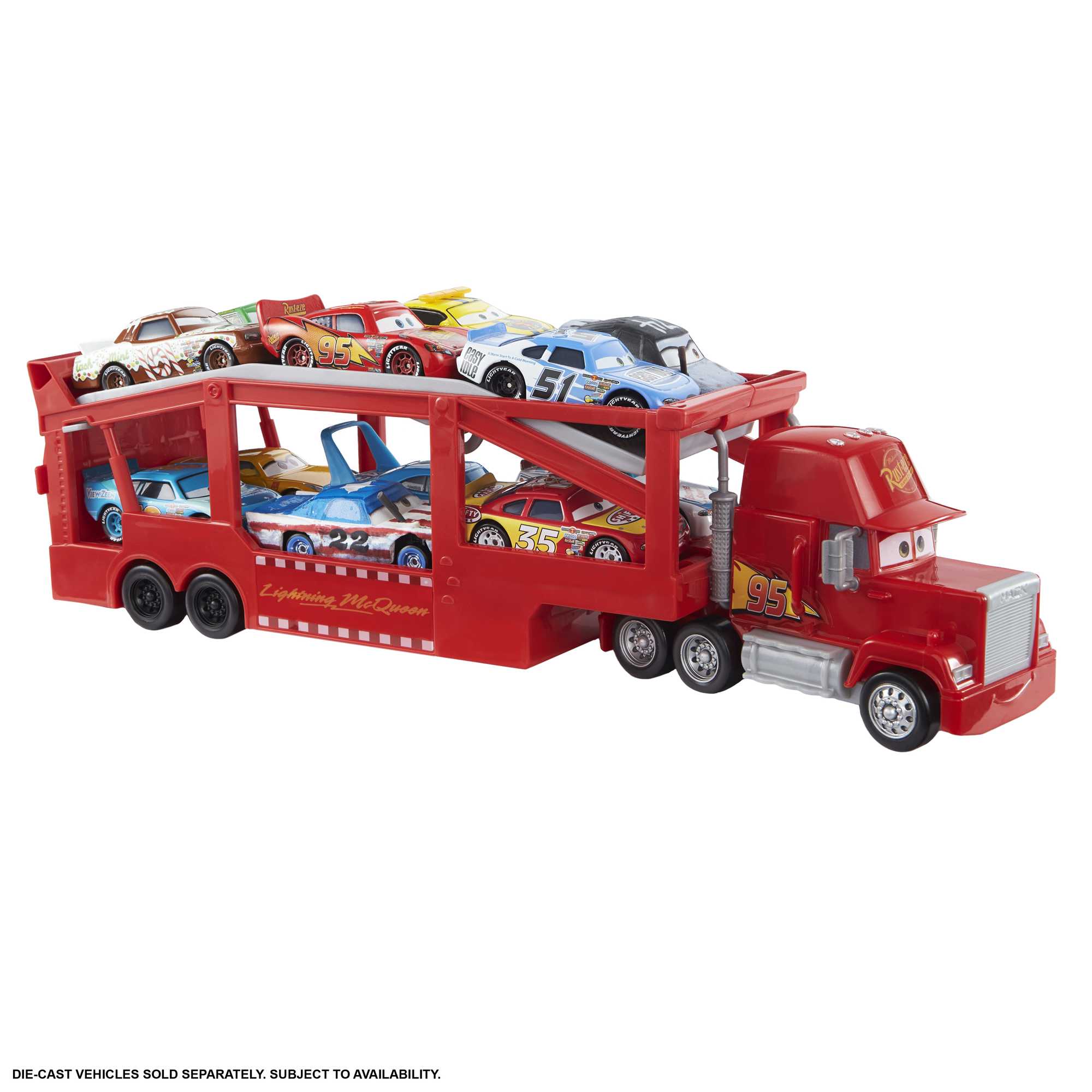 Disney/Pixar  Les Bagnoles  Camion Mack, Rampe, 33Cm, Pour 12Véh. - Image 4