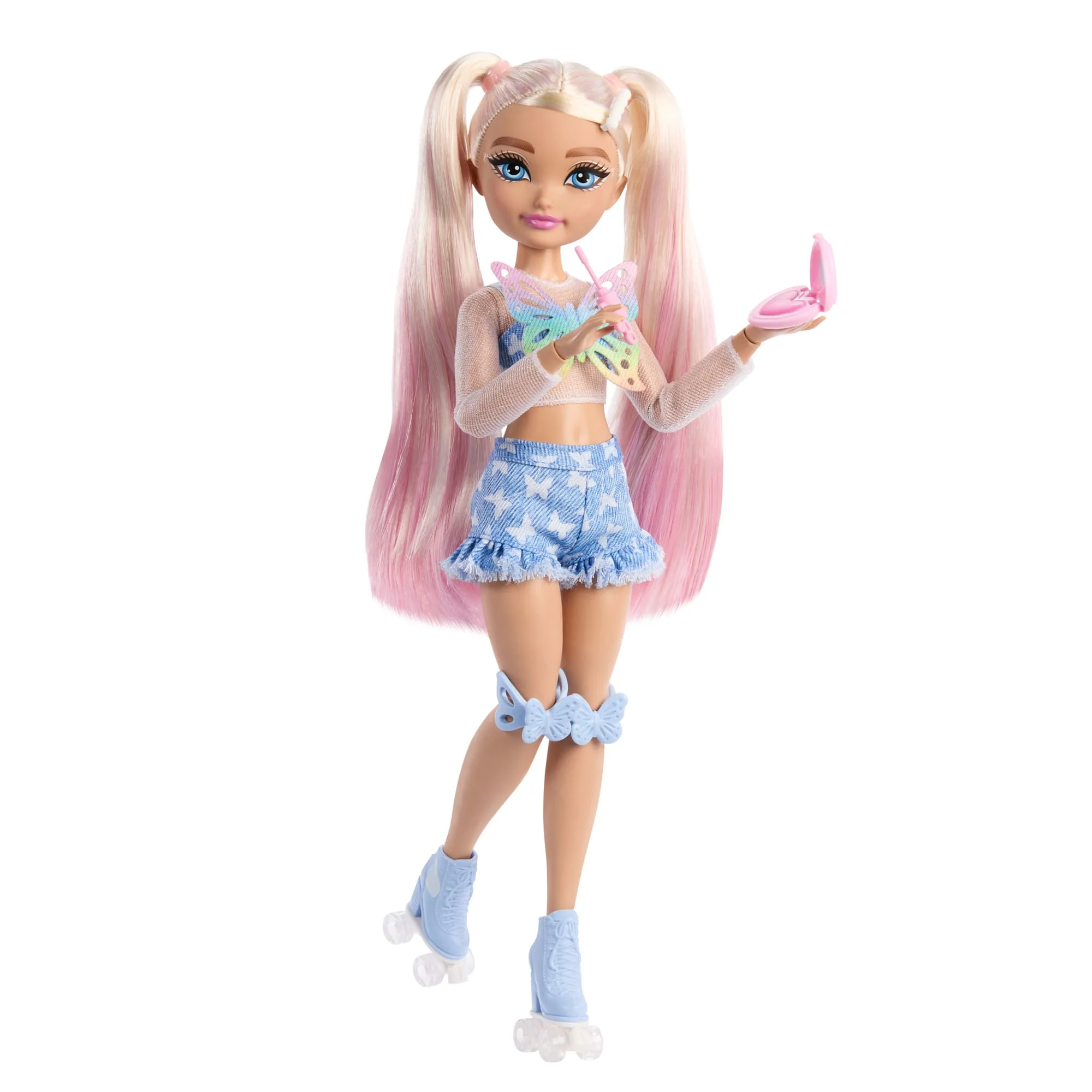 Dream Besties Barbie “Malibu” Roller Skating Fashion Doll With 9 Makeup Themed Accessories - Image 4