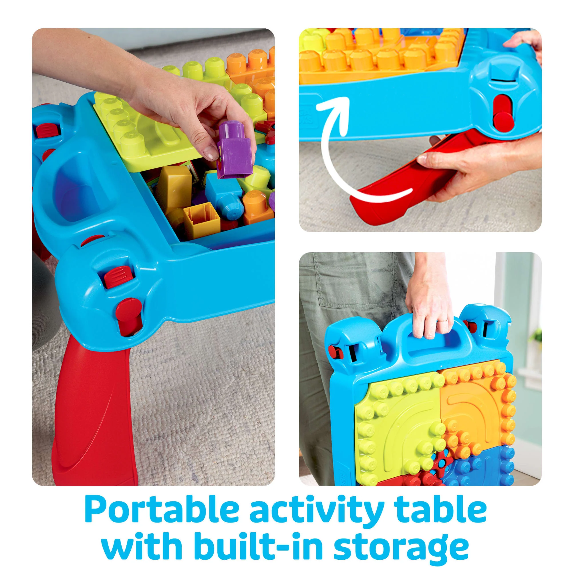 MEGA BLOKS First Builders Build ‘n Learn Table Block Toy With Storage (30 Pieces) For Toddler - Image 4